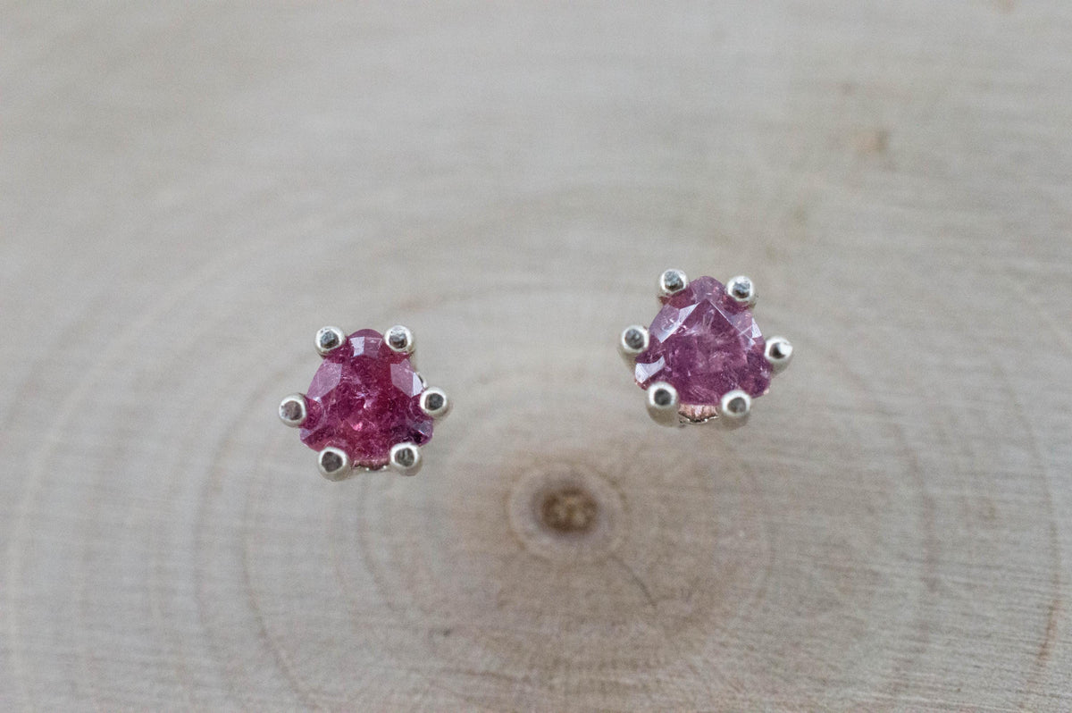 Winza Ruby Sapphire Earrings; Natural Untreated Tanzania Ruby; 0.580cts - Mark Oliver Gems