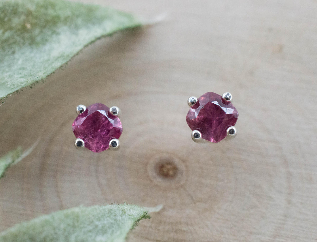 Winza Ruby Earrings; Natural Untreated Tanzania Ruby; 0.740cts