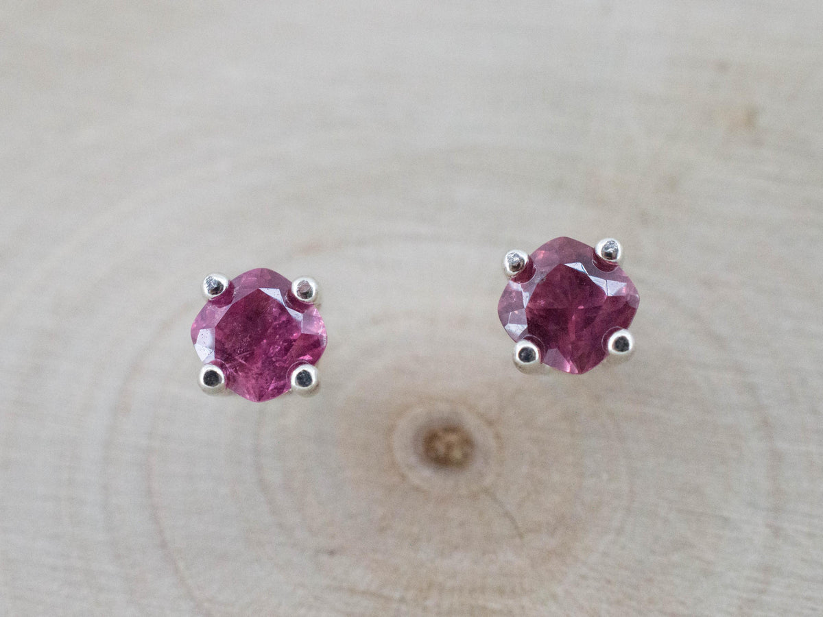 Winza Ruby Earrings; Natural Untreated Tanzania Ruby; 0.740cts - Mark Oliver Gems