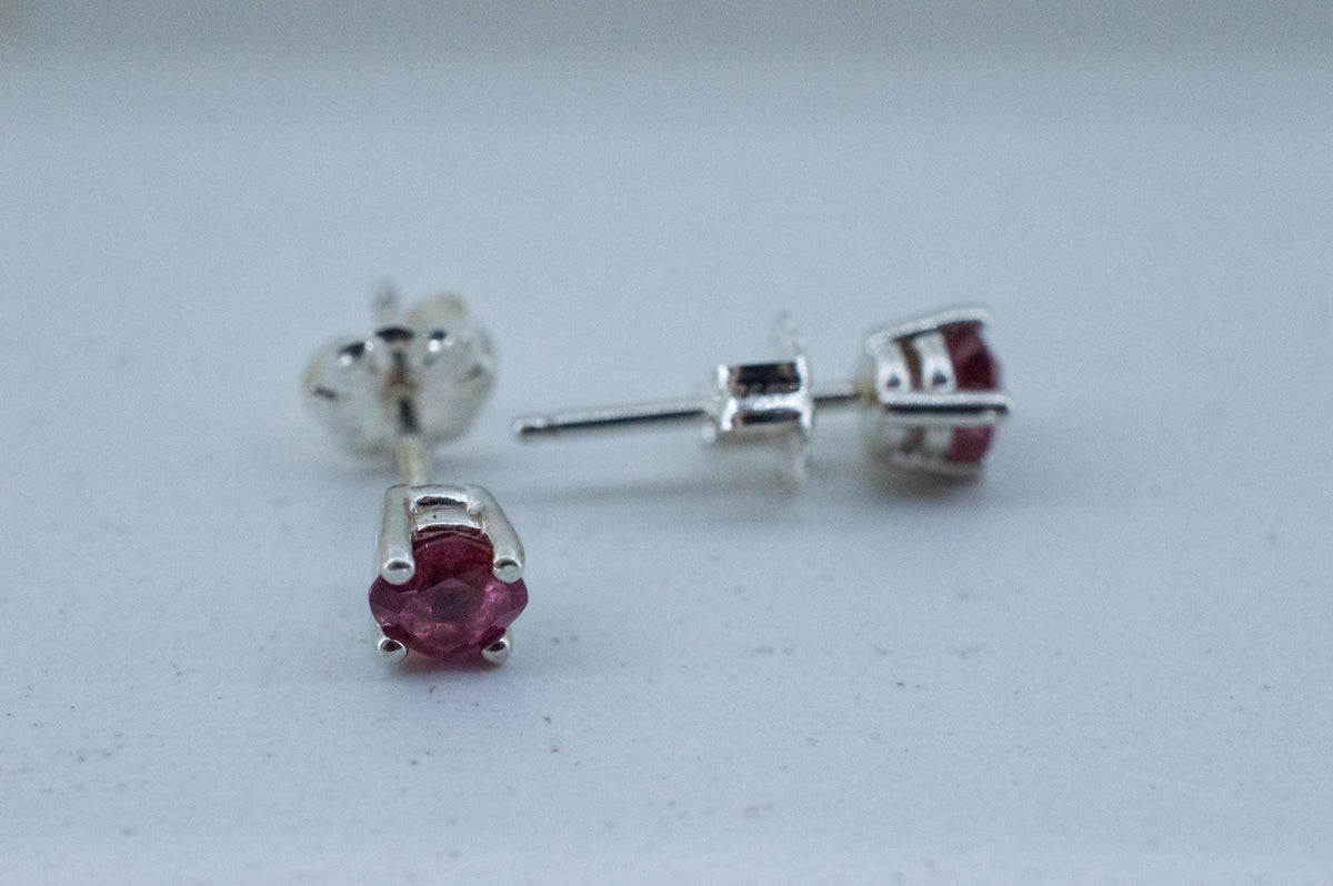 Winza Ruby Earrings; Natural Untreated Tanzania Ruby; 0.740cts - Mark Oliver Gems