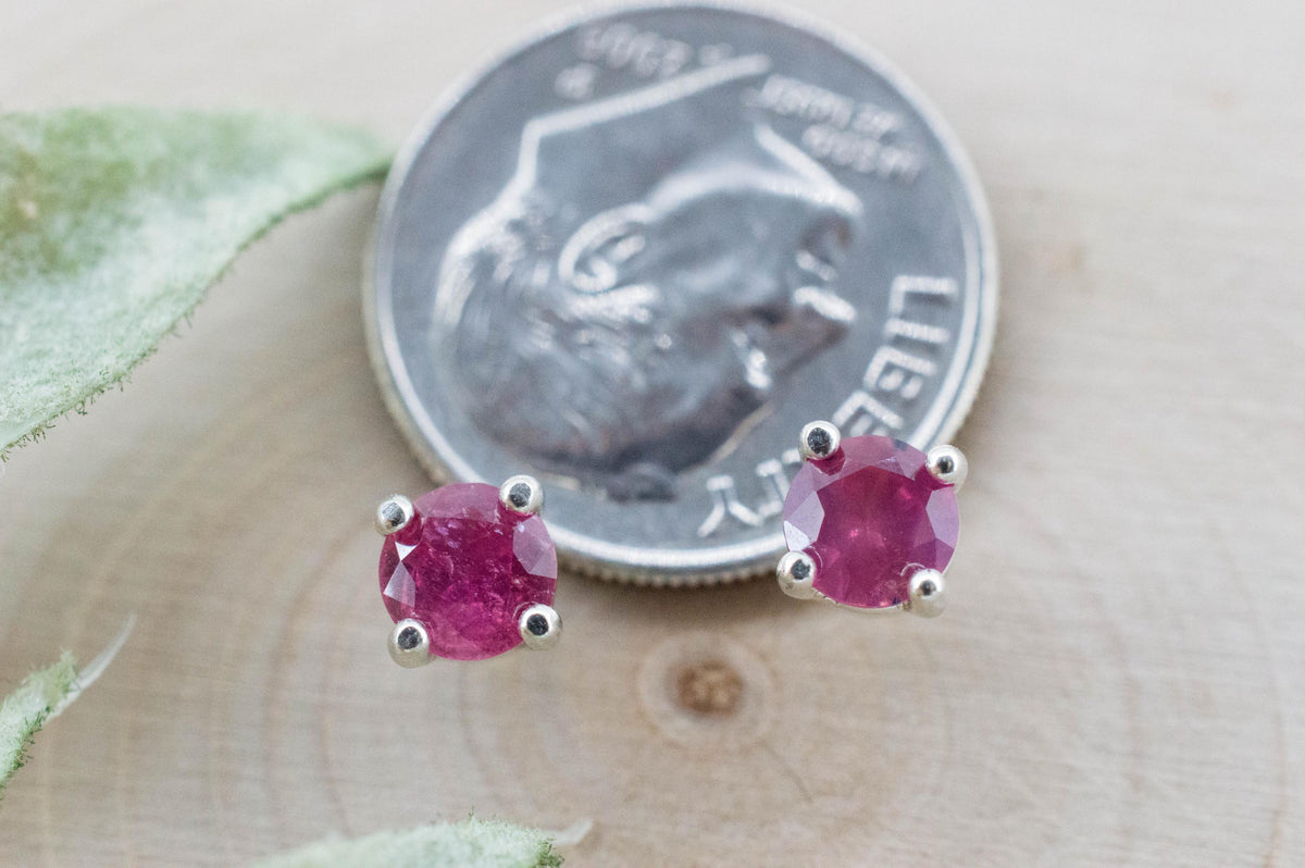 Winza Ruby Sapphire Earrings; Natural Untreated Tanzania Ruby; 0.775cts - Mark Oliver Gems