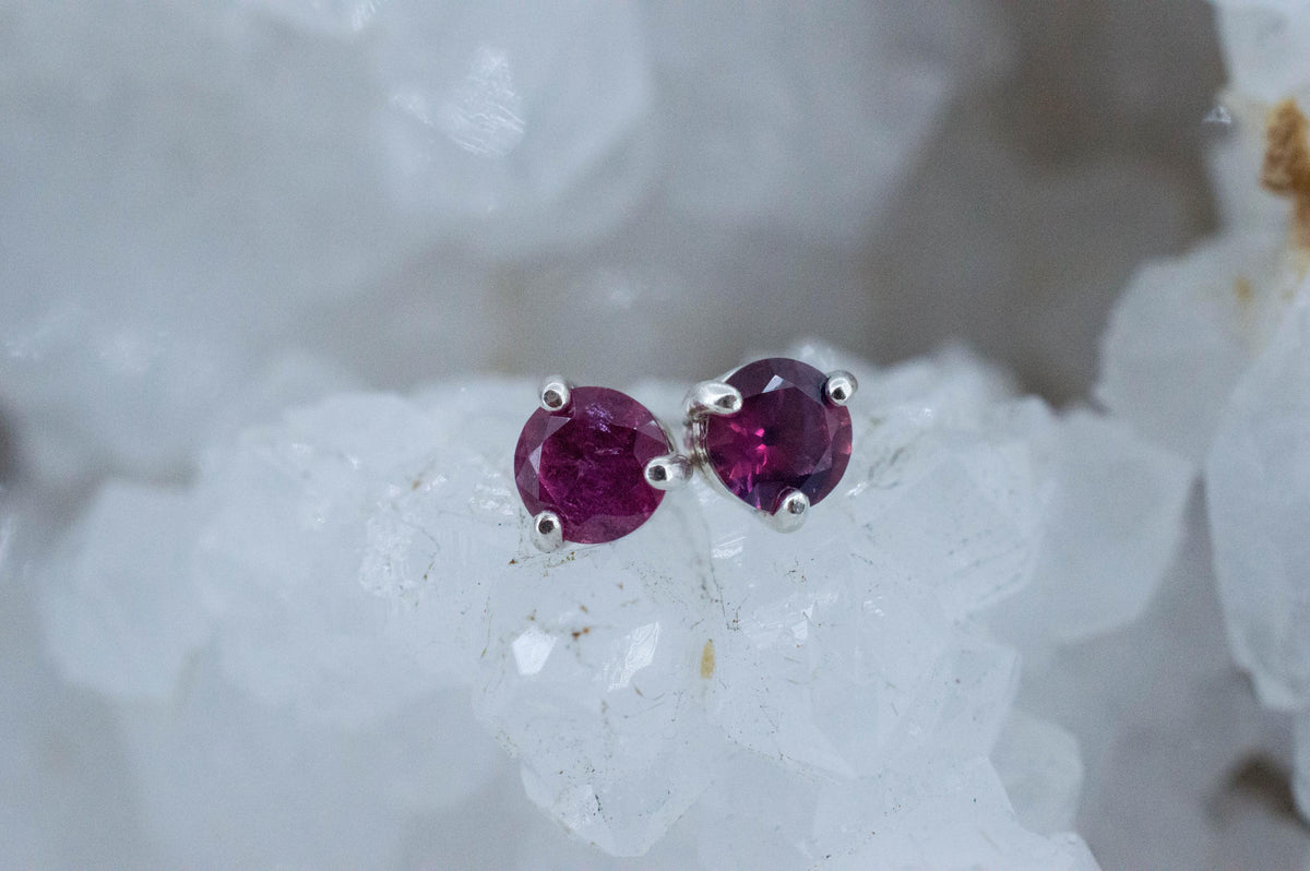 Winza Ruby Sapphire Earrings; Natural Untreated Tanzania Ruby; 1.180cts