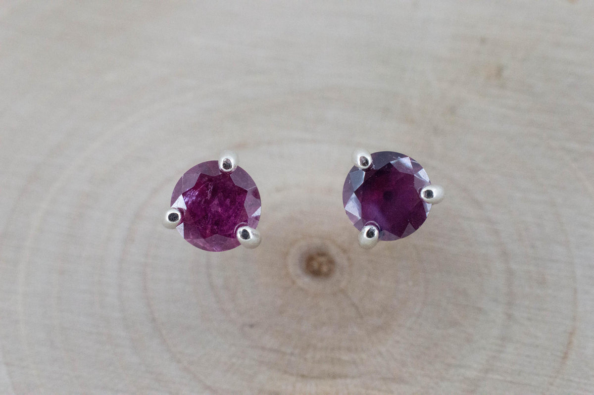 Winza Ruby Sapphire Earrings; Natural Untreated Tanzania Ruby; 1.180cts - Mark Oliver Gems
