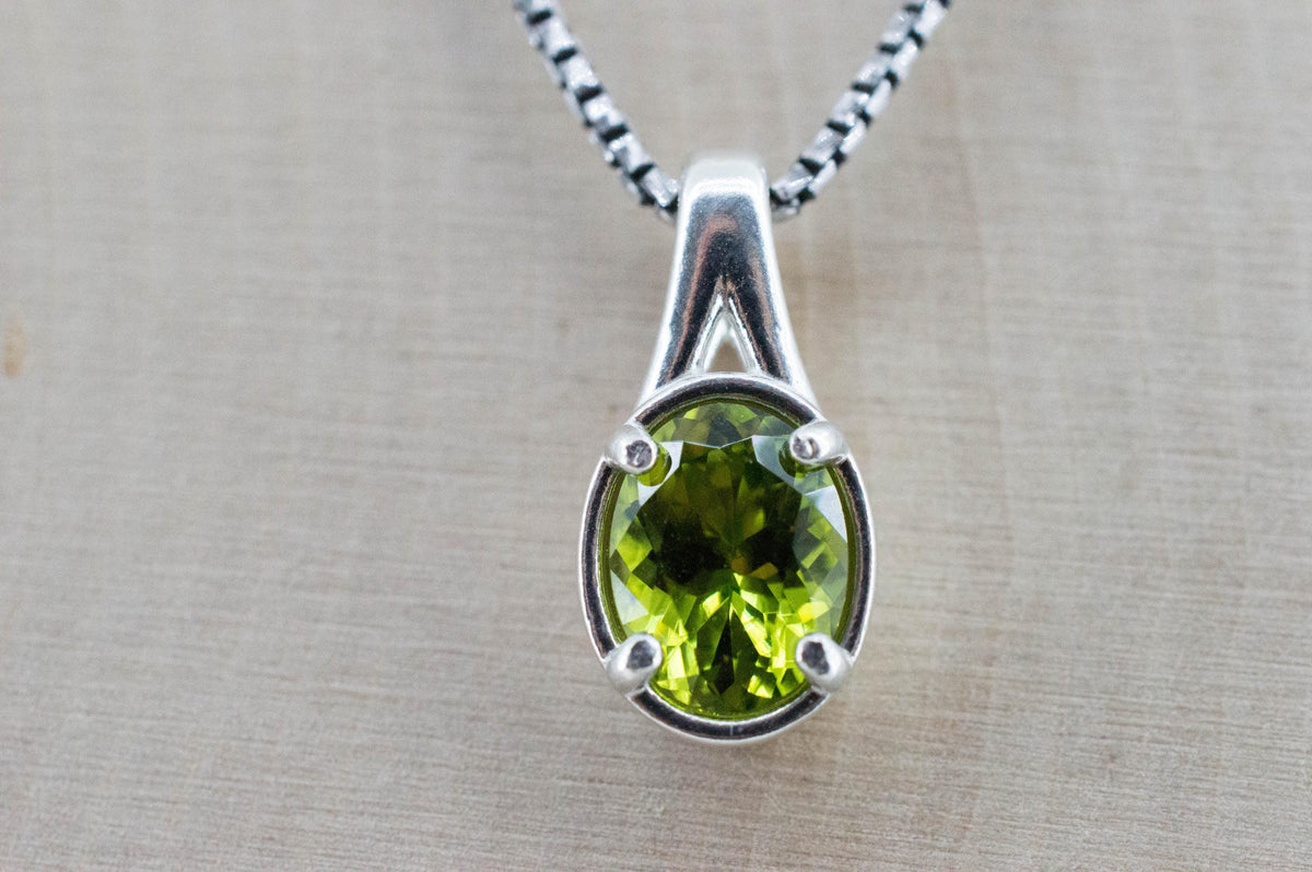 Peridot Pendant; Natural Untreated Tanzania GoGo Peridot; 1.930cts