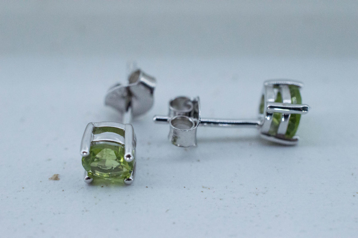 Peridot Earrings; Natural Untreated Arizona Peridot; 1.525cts