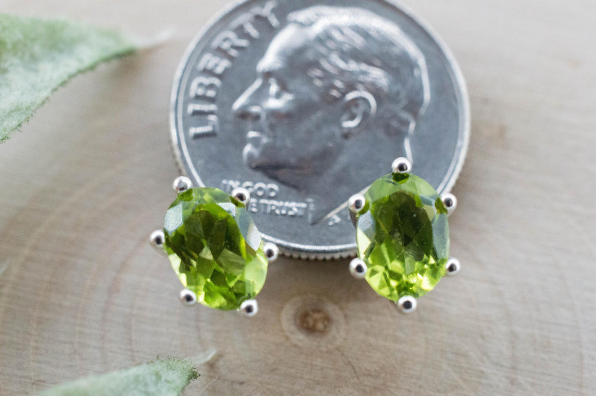 Peridot Earrings; Natural Untreated Arizona Peridot; 1.875cts