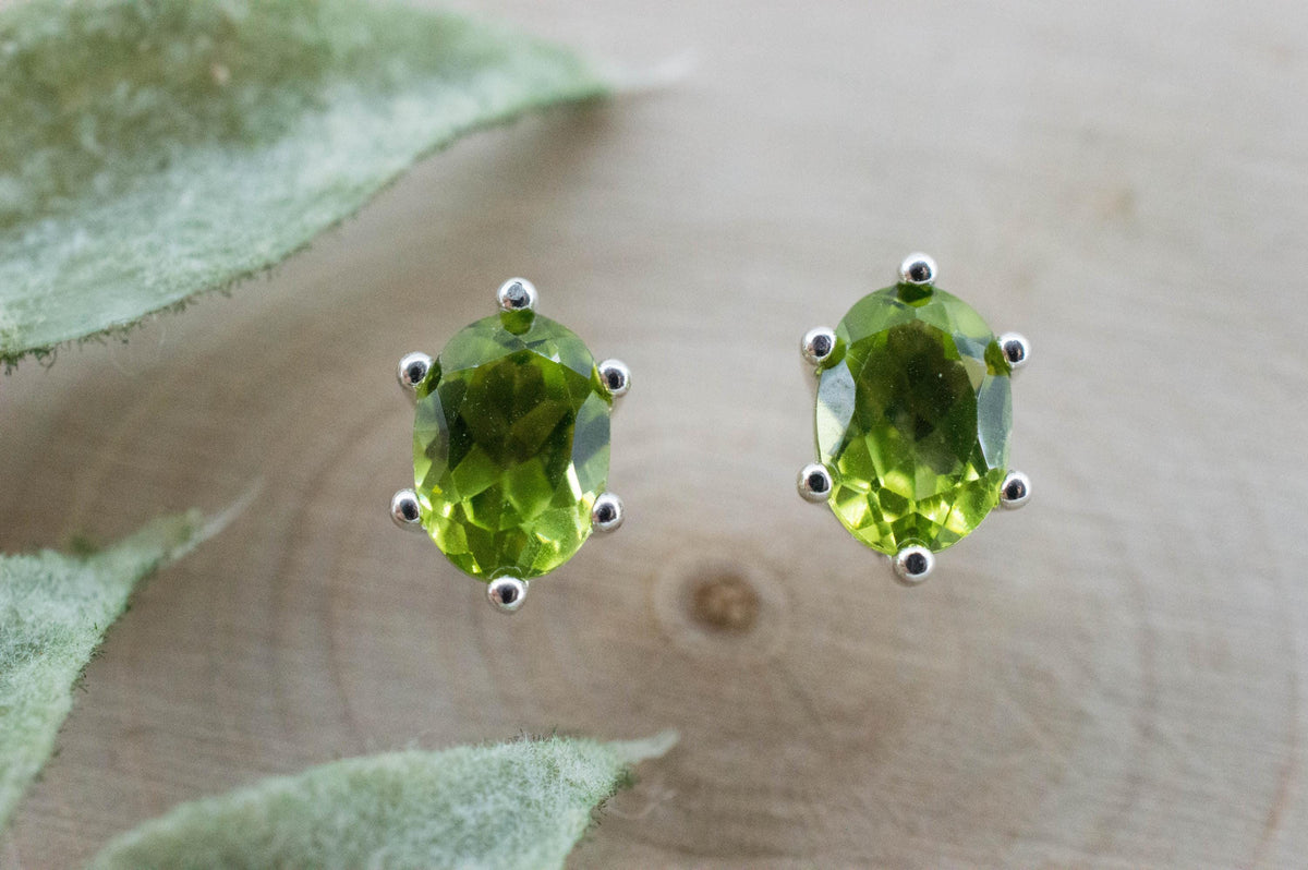 Peridot Earrings; Natural Untreated Arizona Peridot; 1.875cts