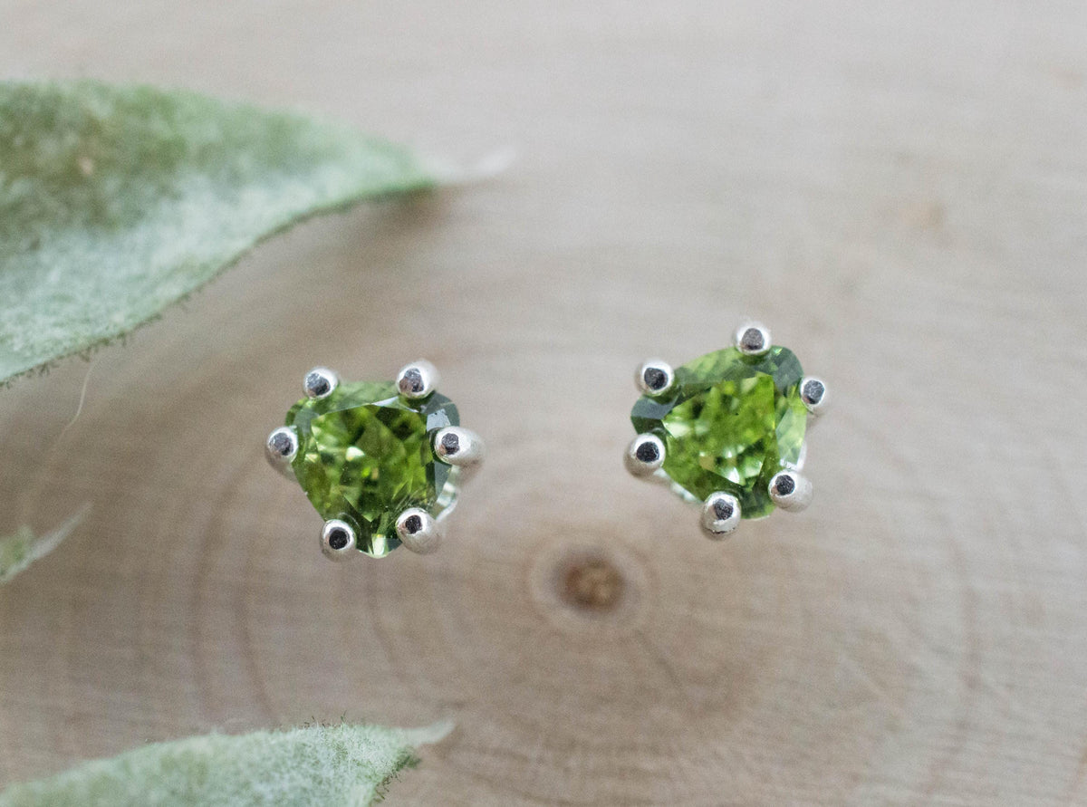 Peridot Earrings; Natural Untreated Tanzania Go Go Peridot; 0.875cts