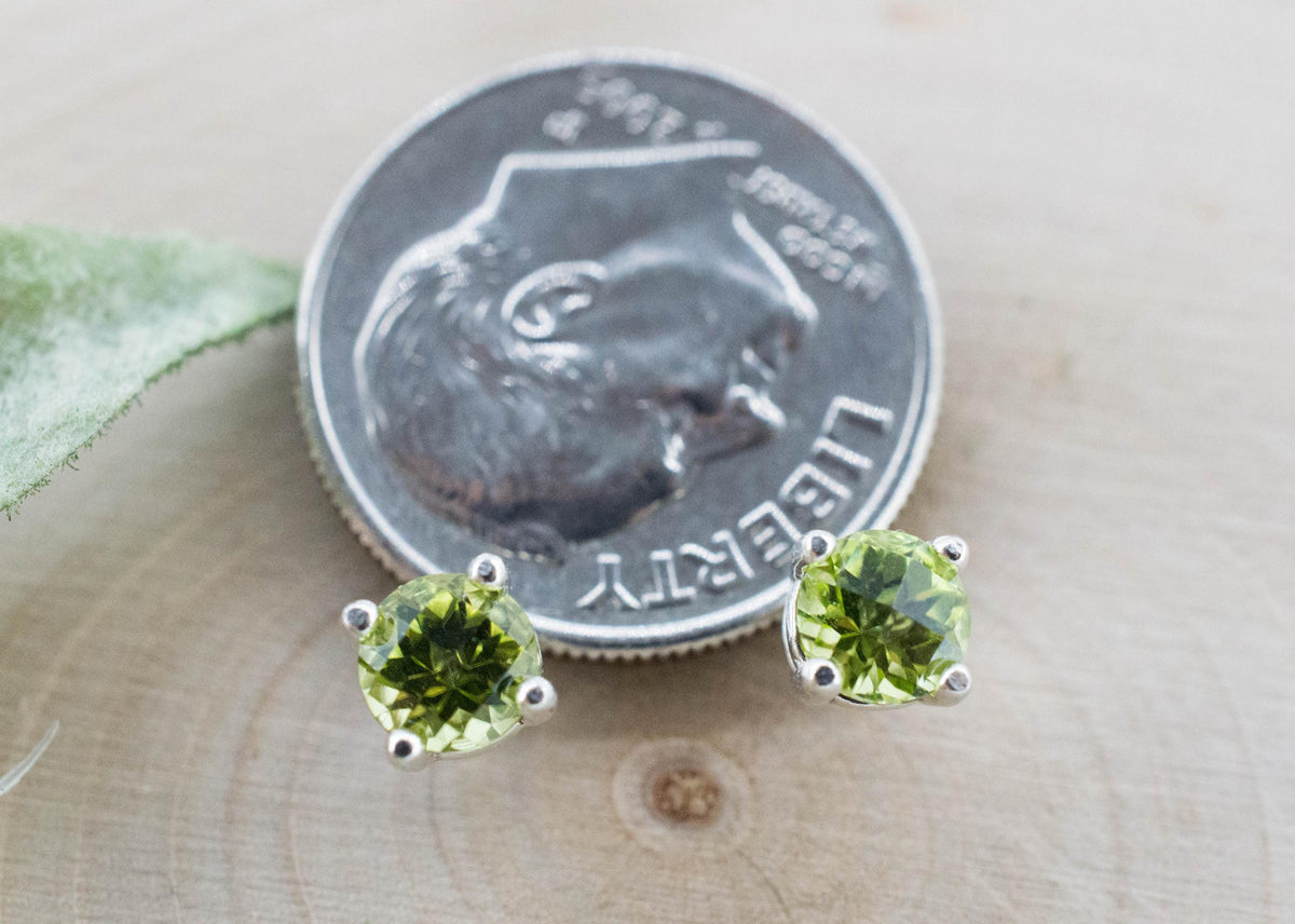 Peridot Earrings; Natural Untreated Pakistan Peridot; 0.835cts