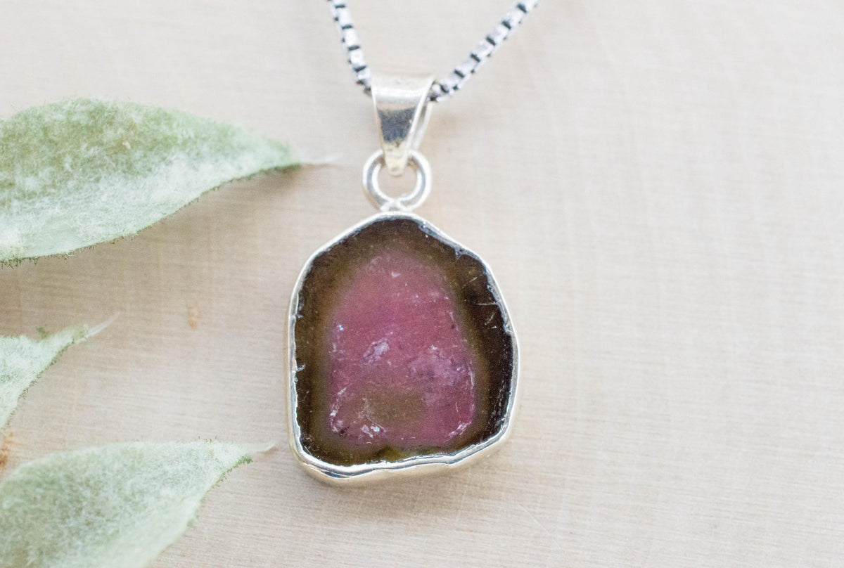 Watermelon Tourmaline Pendant; Natural Untreated Brazil Tourmaline; 4.980cts - Mark Oliver Gems