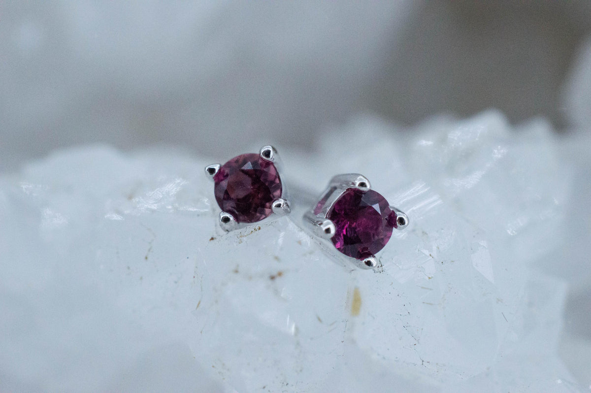 Rubellite Tourmaline Earrings; Natural Untreated Brazilian Tourmaline; 0.305cts - Mark Oliver Gems