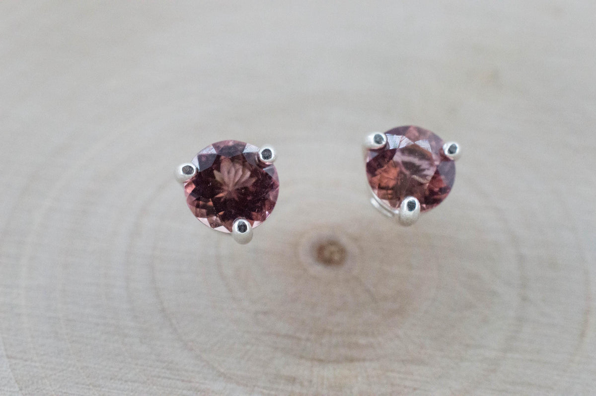 Pink Tourmaline Earrings; Natural Untreated Brazil Peach Tourmaline; 0.965cts - Mark Oliver Gems