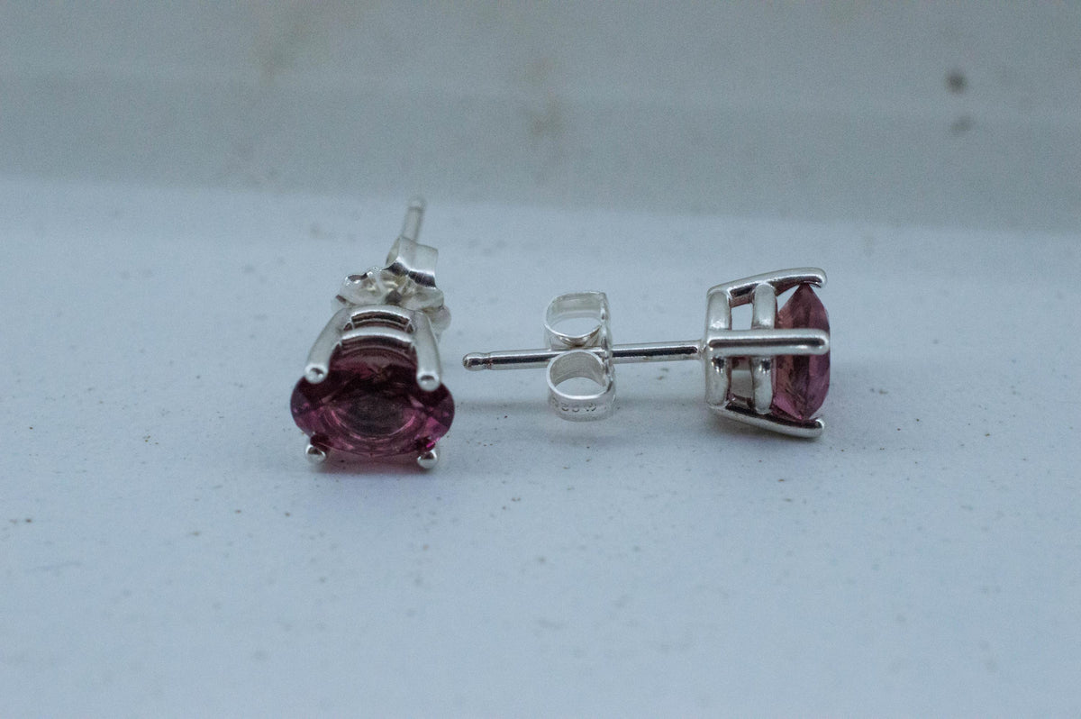 Pink Tourmaline Earrings; Natural Untreated Brazil Peach Tourmaline; 1.575cts - Mark Oliver Gems