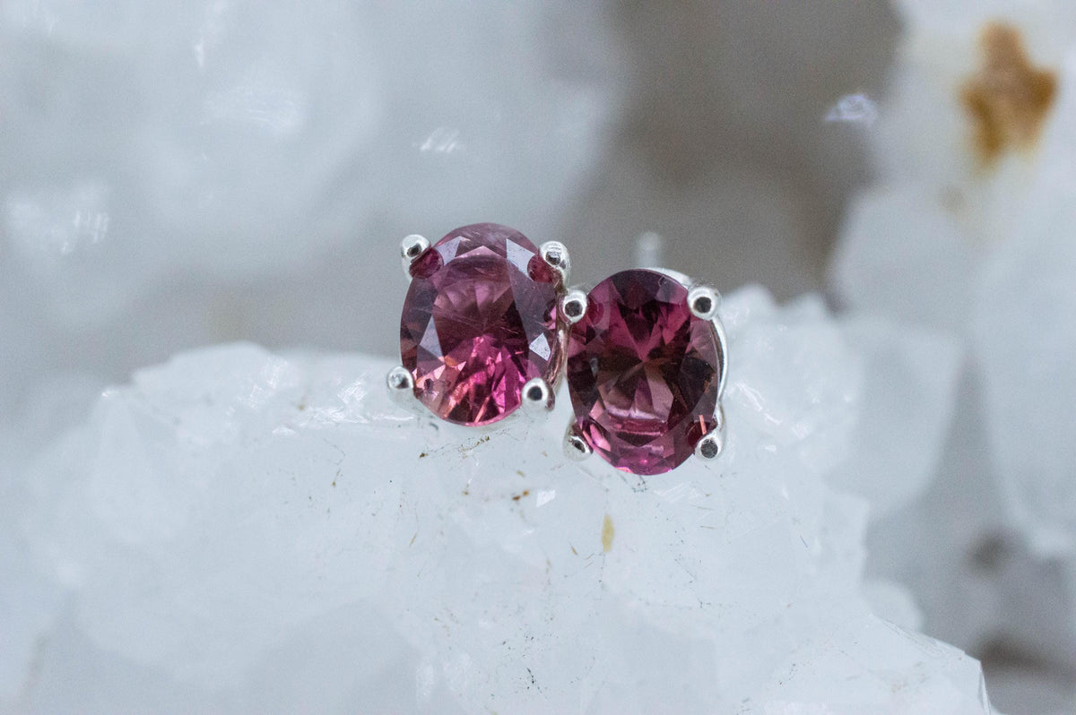 Pink Tourmaline Earrings; Natural Untreated Brazil Peach Tourmaline; 1.575cts - Mark Oliver Gems
