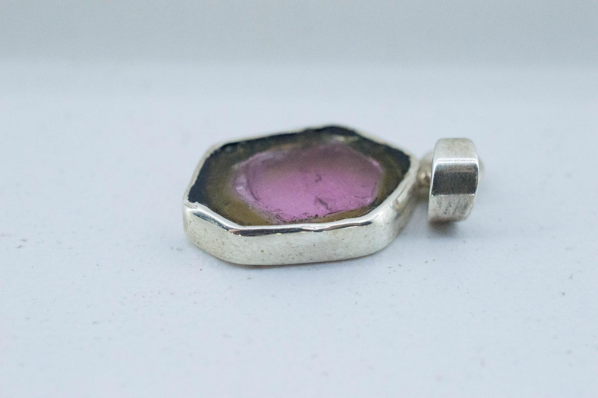 Watermelon Tourmaline Pendant; Natural Untreated Brazil Tourmaline; 2.750cts - Mark Oliver Gems