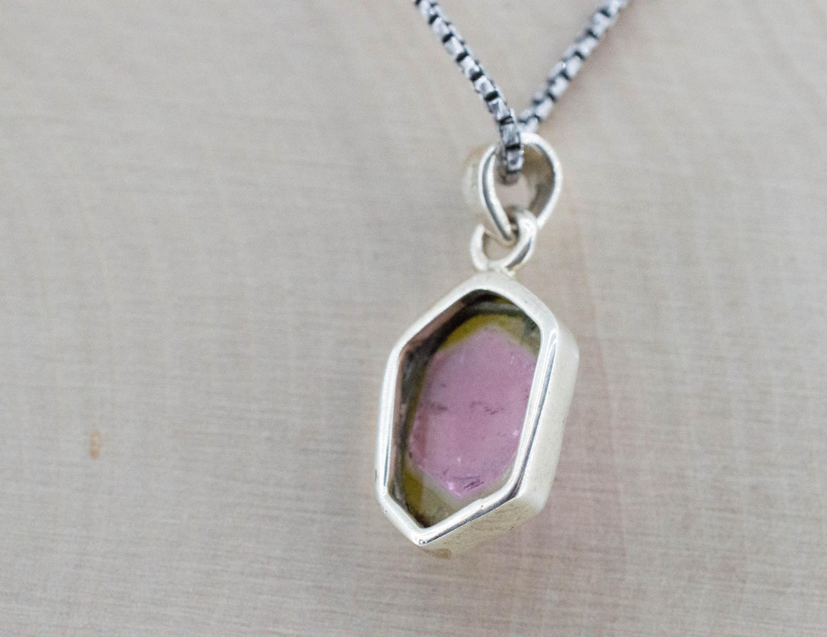 Watermelon Tourmaline Pendant; Natural Untreated Brazil Tourmaline; 2.750cts - Mark Oliver Gems