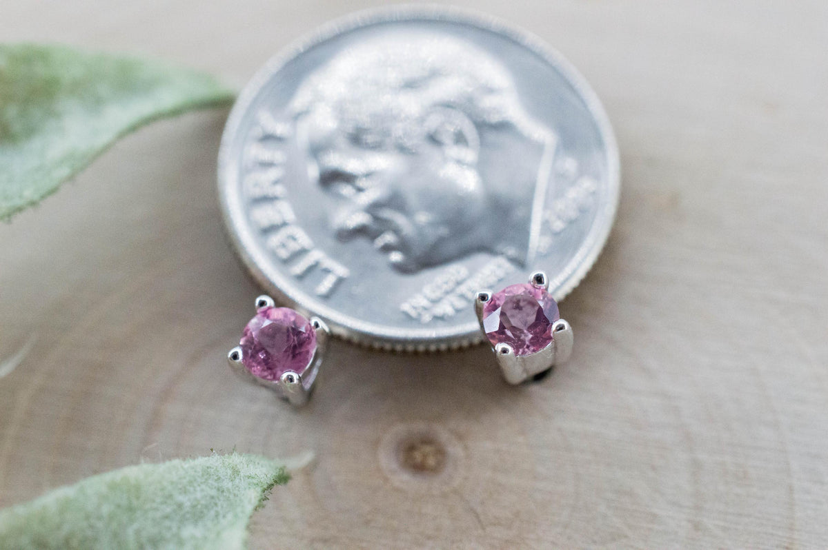Pink Tourmaline Earrings; Natural Untreated Brazil Pink Tourmaline; 0.310cts - Mark Oliver Gems