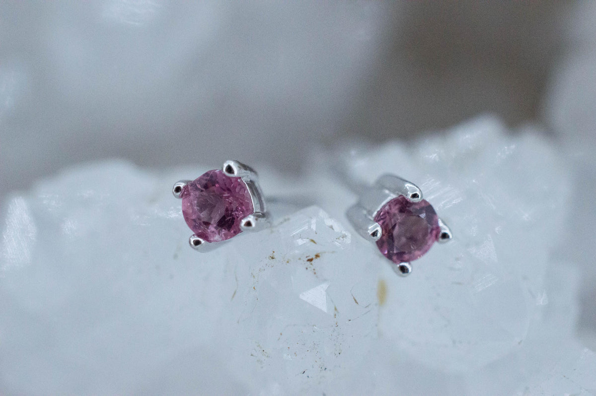 Pink Tourmaline Earrings; Natural Untreated Brazil Pink Tourmaline; 0.310cts - Mark Oliver Gems