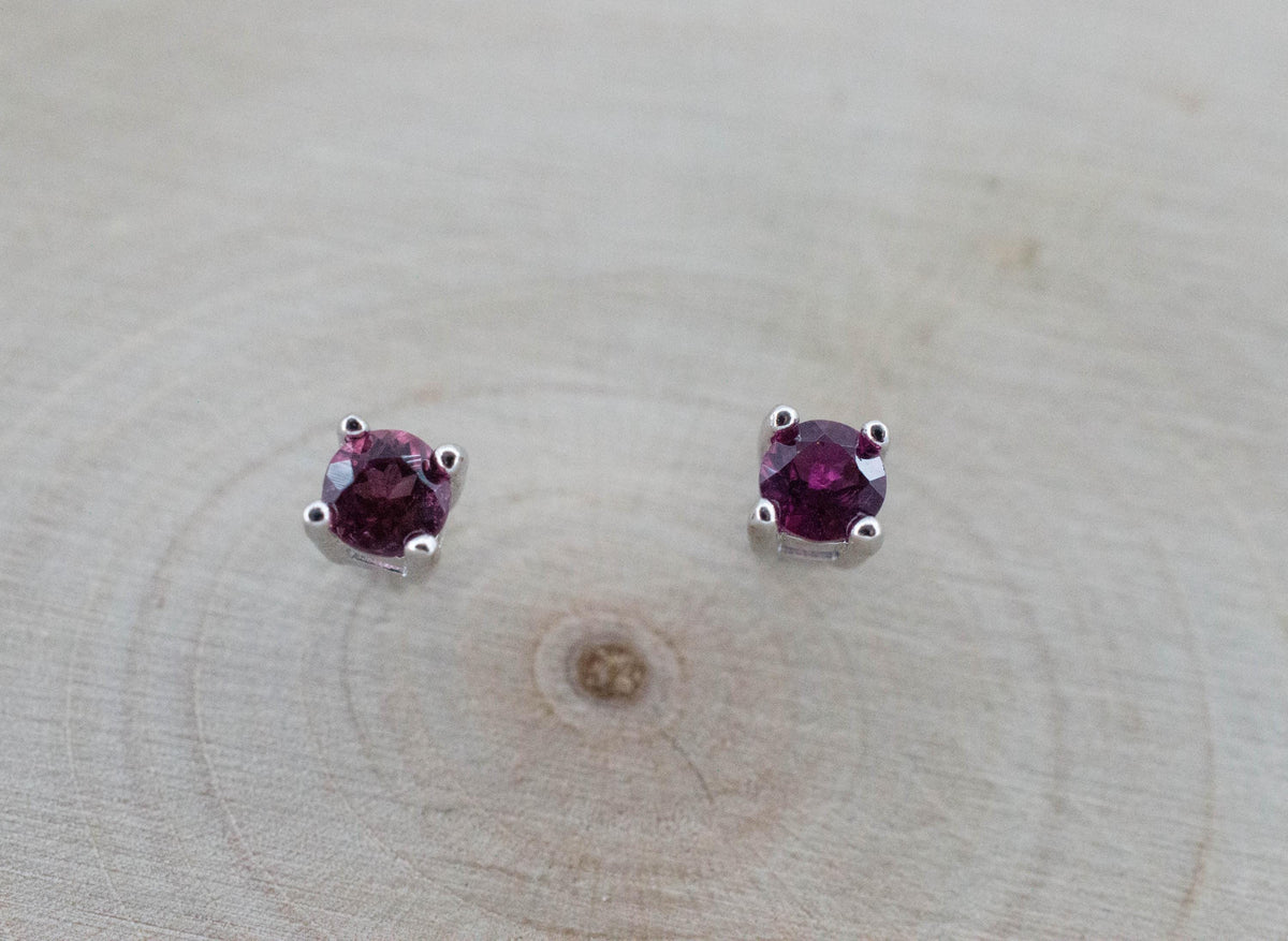 Rubellite Tourmaline Earrings; Natural Untreated Brazilian Tourmaline; 0.305cts - Mark Oliver Gems