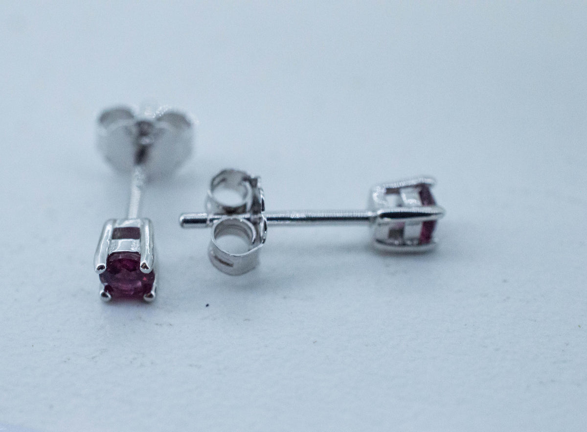 Rubellite Tourmaline Earrings; Natural Untreated Brazilian Tourmaline; 0.305cts - Mark Oliver Gems