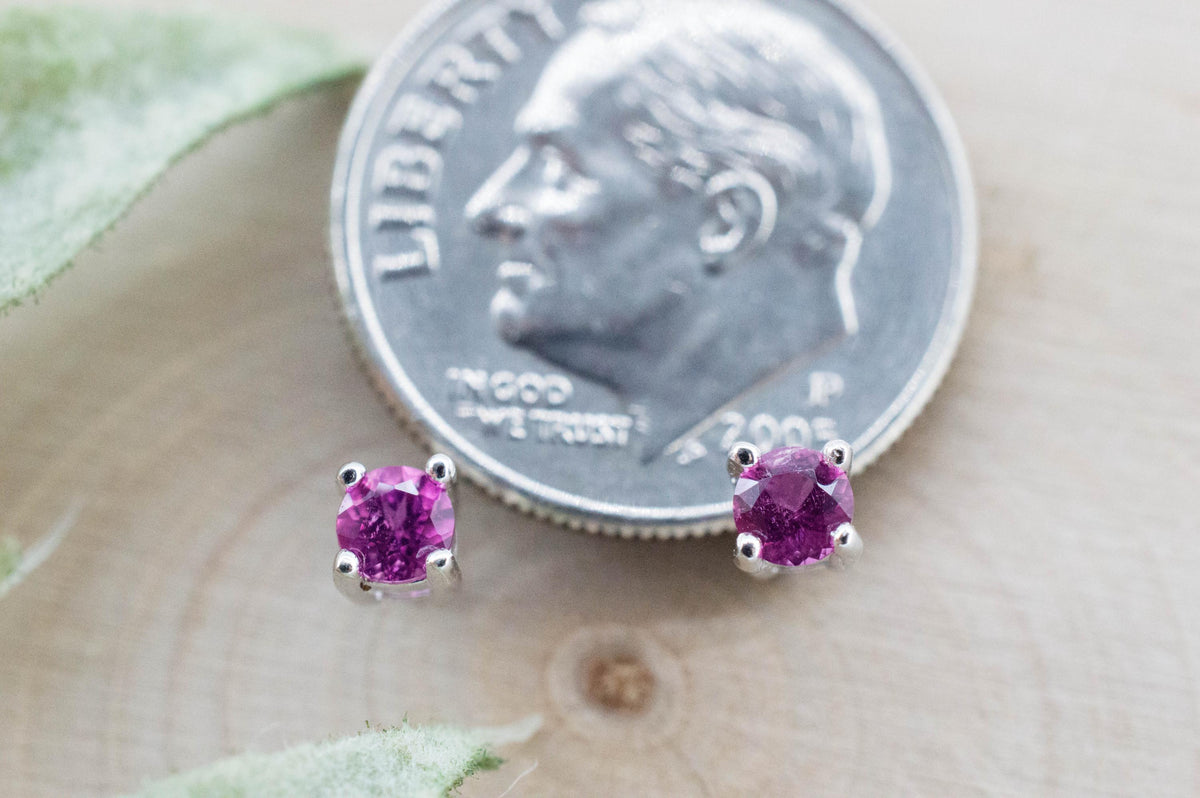 Pink Tourmaline Earrings; Natural Untreated Brazil Pink Tourmaline; 0.315cts - Mark Oliver Gems