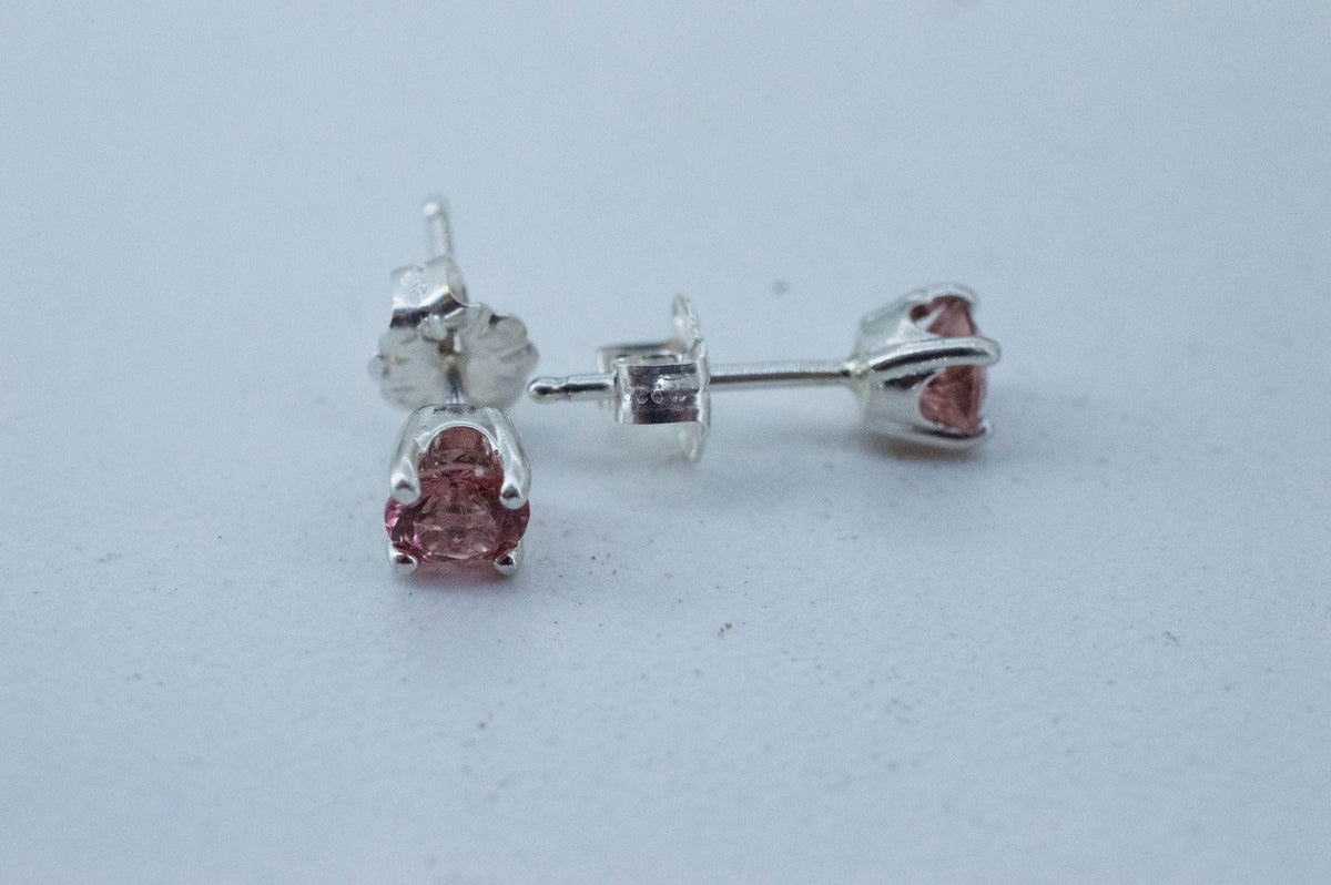 Pink Tourmaline Earrings; Natural Untreated Brazil Peach Tourmaline; 0.610cts - Mark Oliver Gems