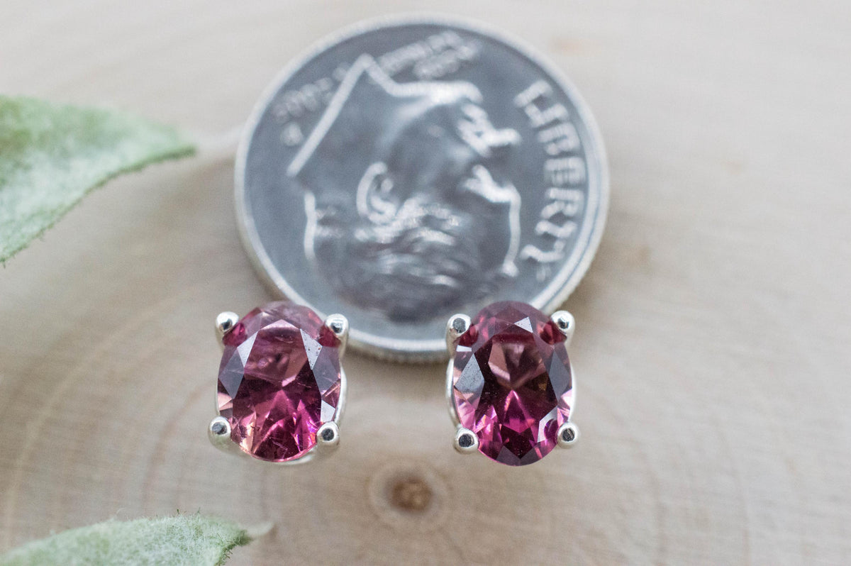 Pink Tourmaline Earrings; Natural Untreated Brazil Peach Tourmaline; 1.575cts - Mark Oliver Gems