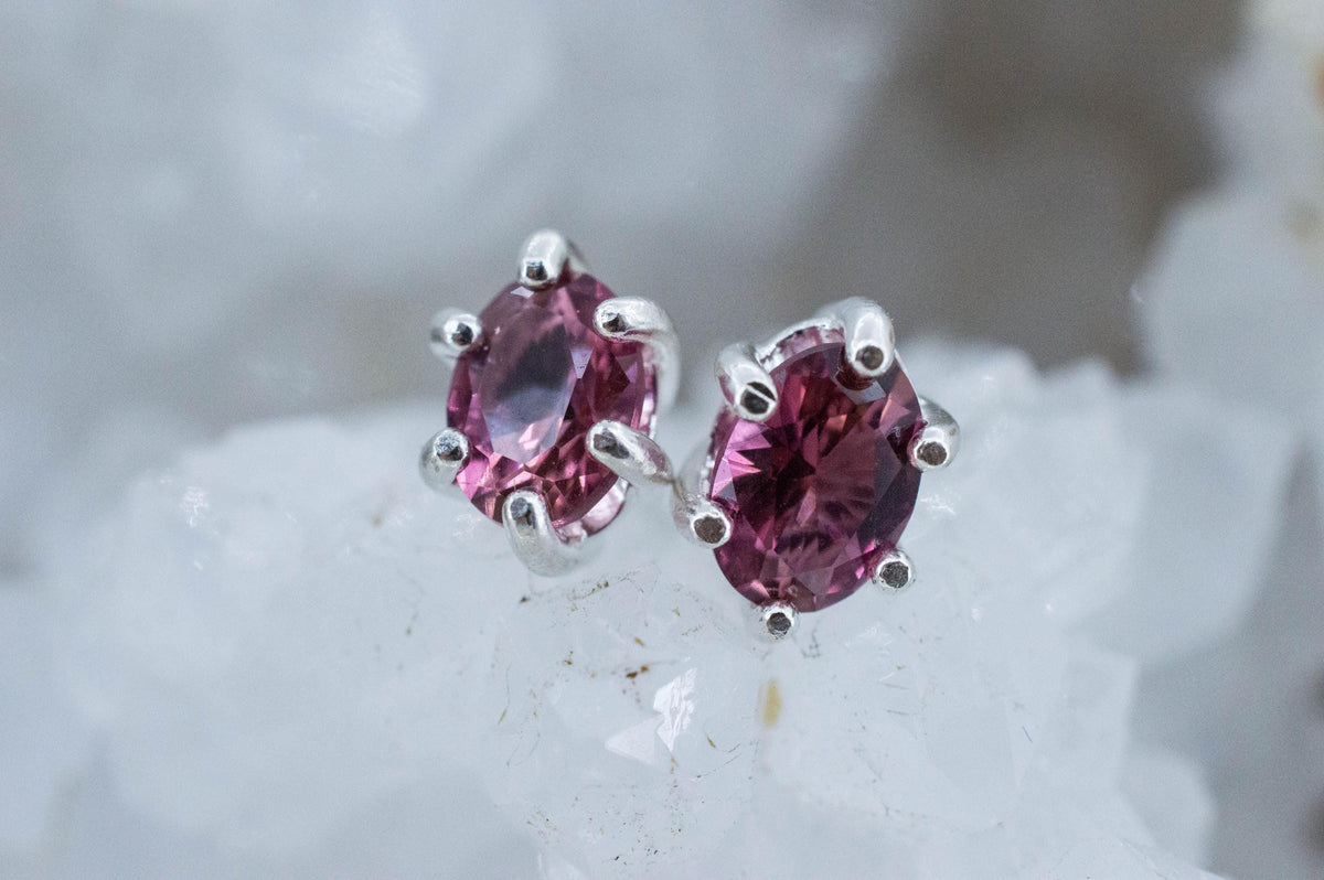 Pink Tourmaline Earrings; Natural Untreated Brazil Peach Tourmaline; 1.590cts - Mark Oliver Gems