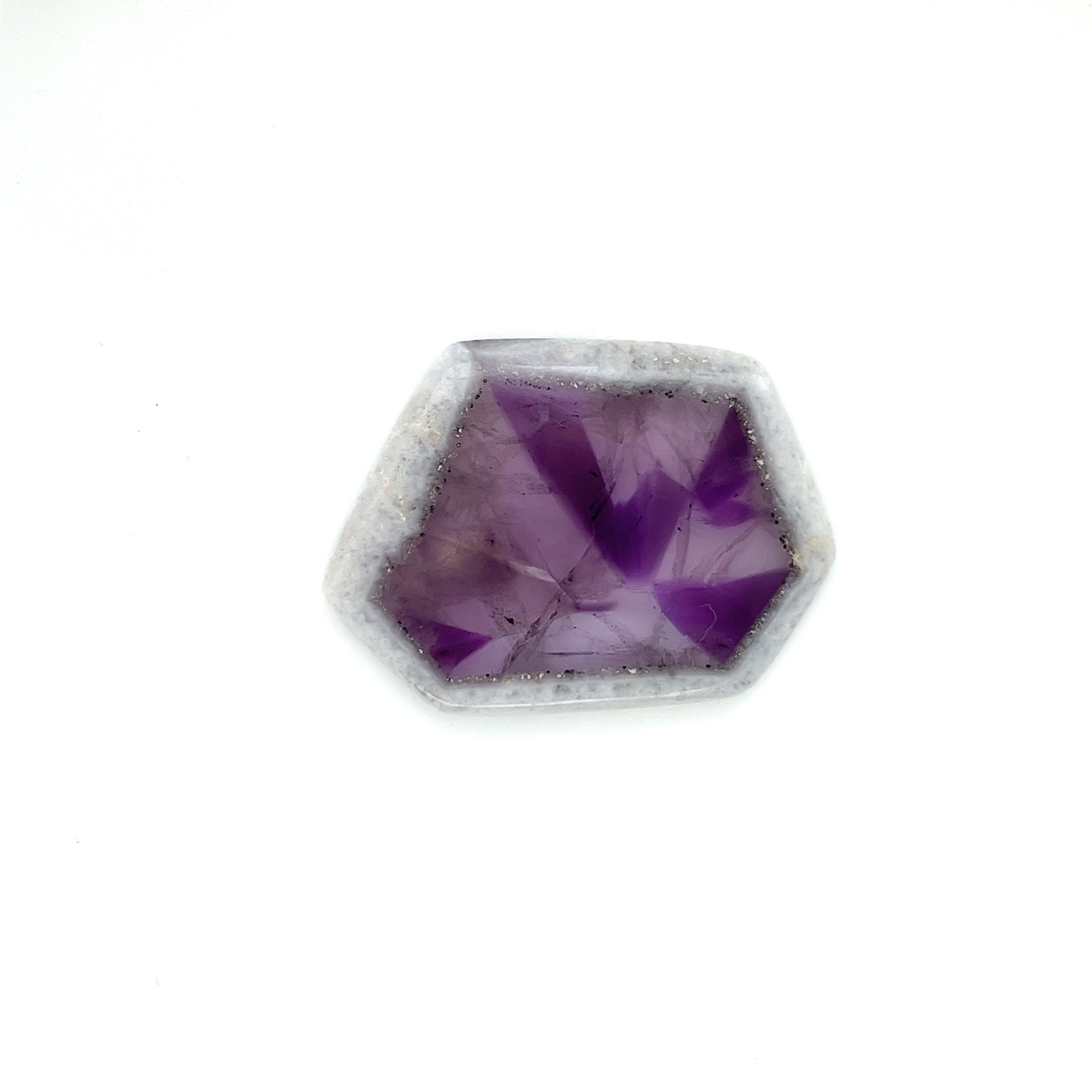 Trapiche Amethyst; Natural Untreated India Amethyst Slice, 15 grams - Mark Oliver Gems
