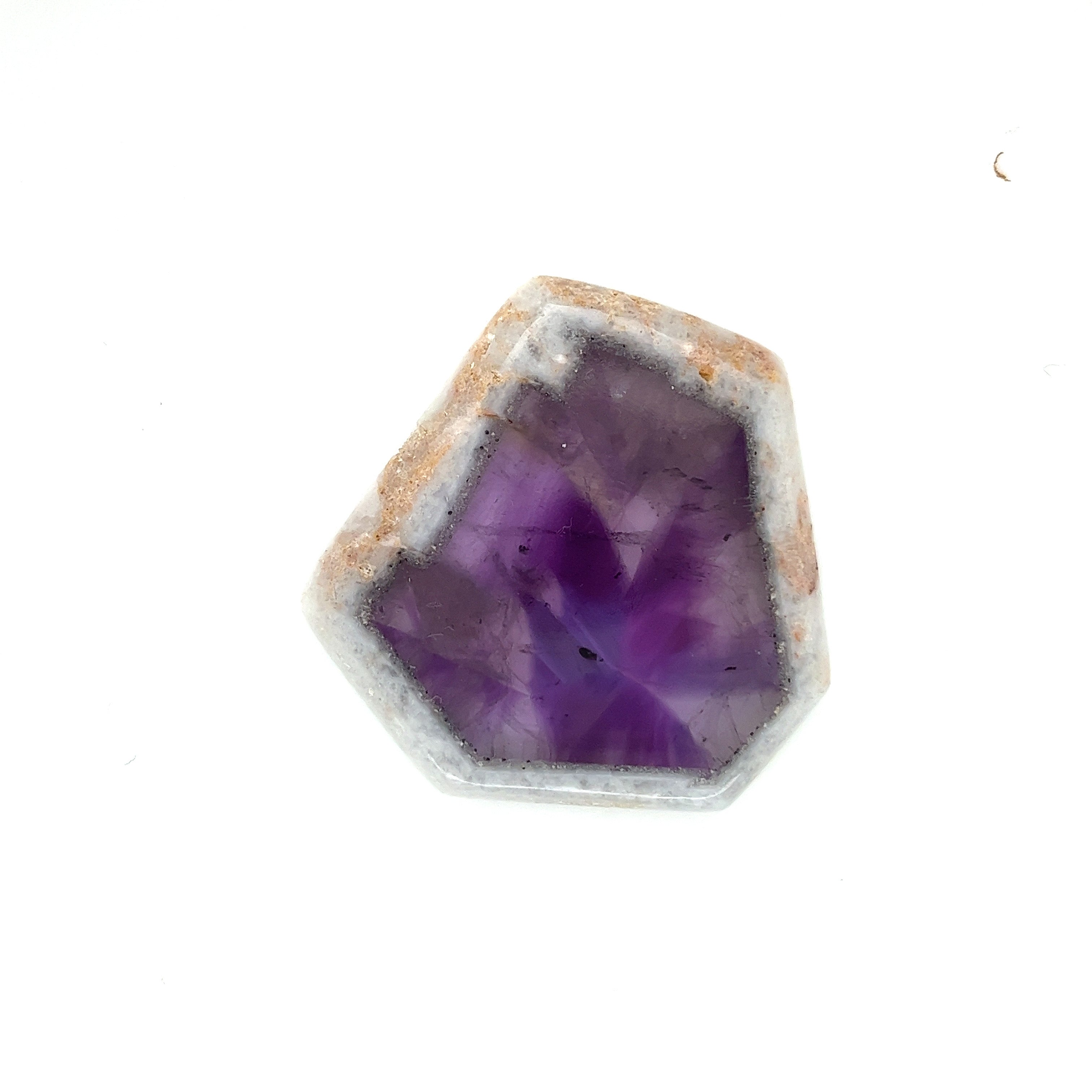 Trapiche Amethyst; Natural Untreated India Amethyst Slice, 21 grams - Mark Oliver Gems