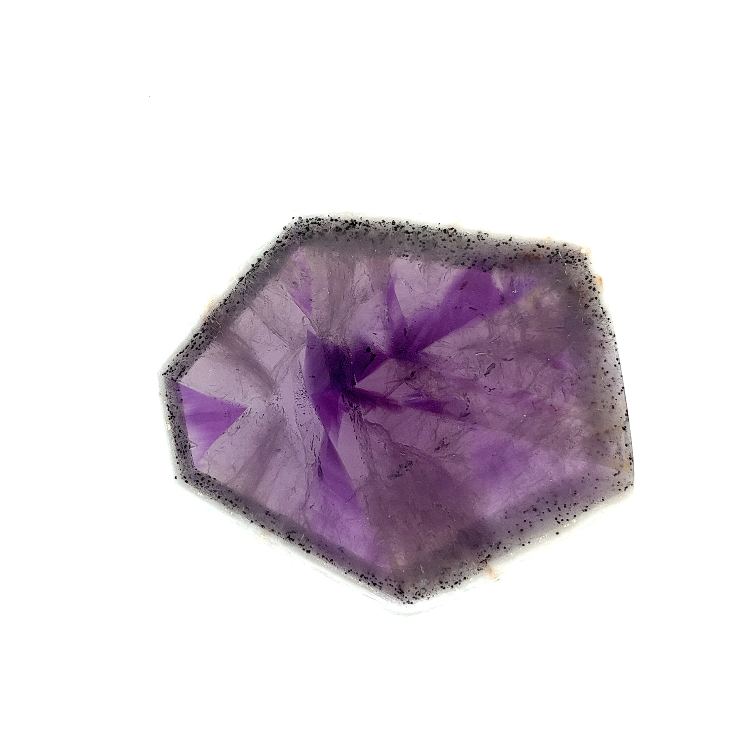 Trapiche Amethyst; Natural Untreated India Amethyst Slice, 31grams - Mark Oliver Gems