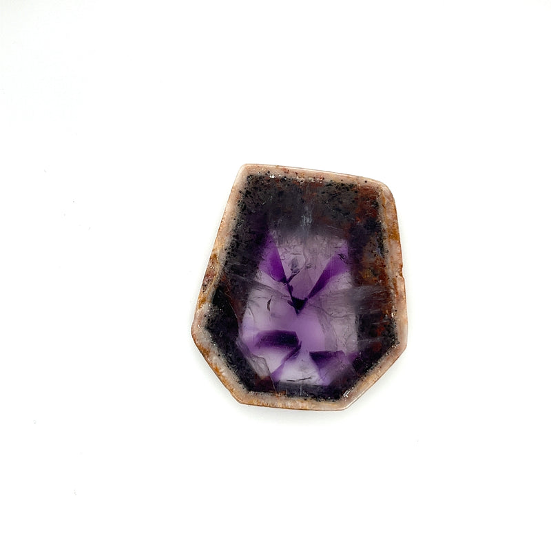 Trapiche Amethyst; Natural Untreated India Amethyst Slice, 17 grams