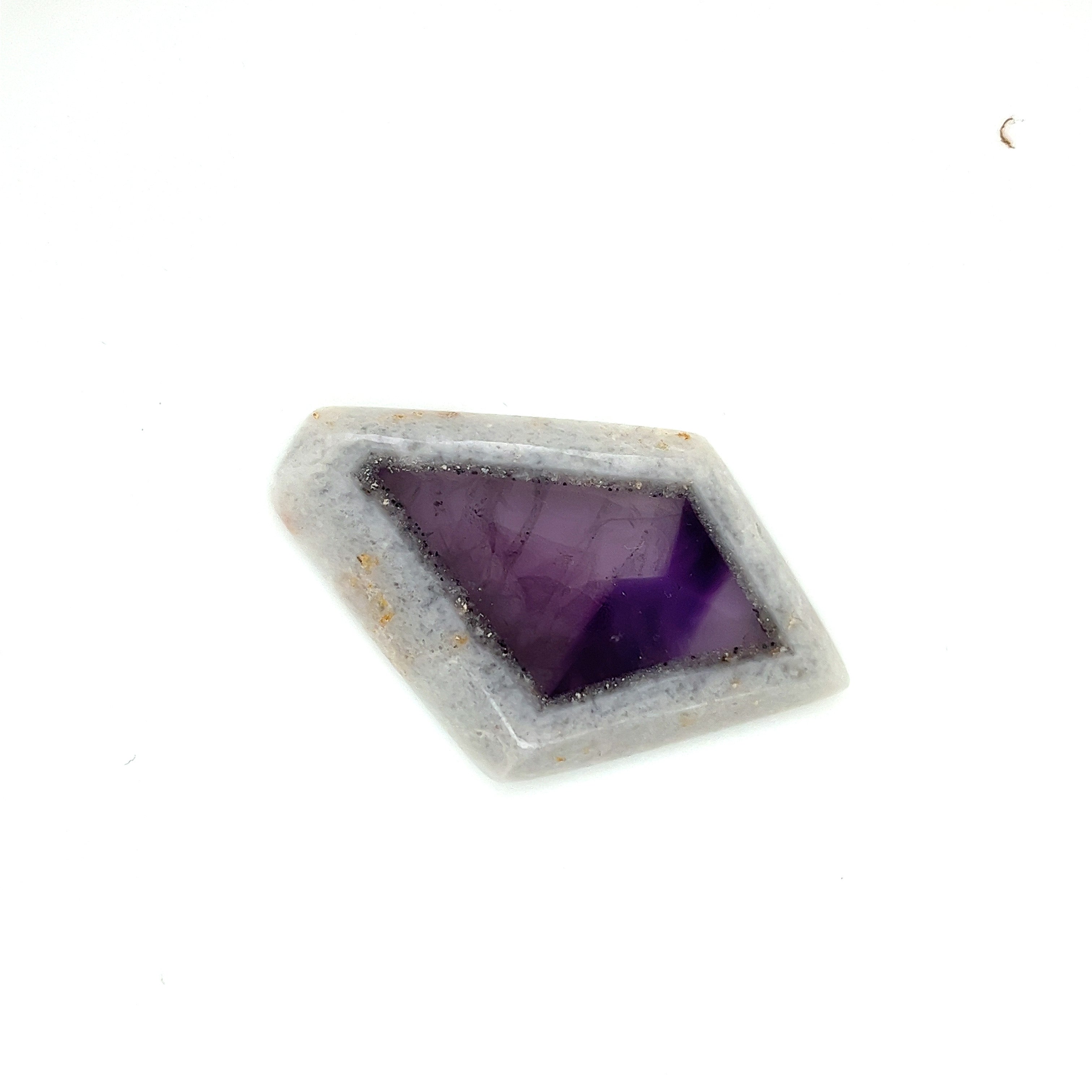 Trapiche Amethyst; Genuine Untreated India Amethyst Slice, 15 grams - Mark Oliver Gems