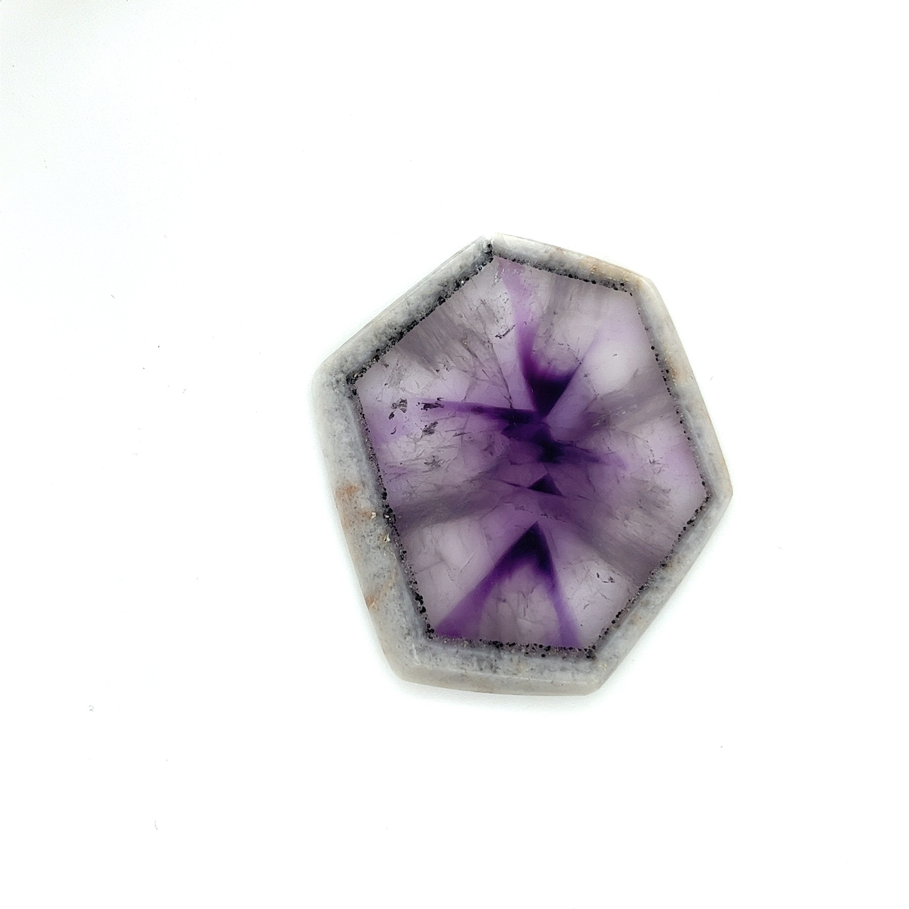 Trapiche Amethyst; Natural Untreated India Amethyst Slice, 15grams - Mark Oliver Gems
