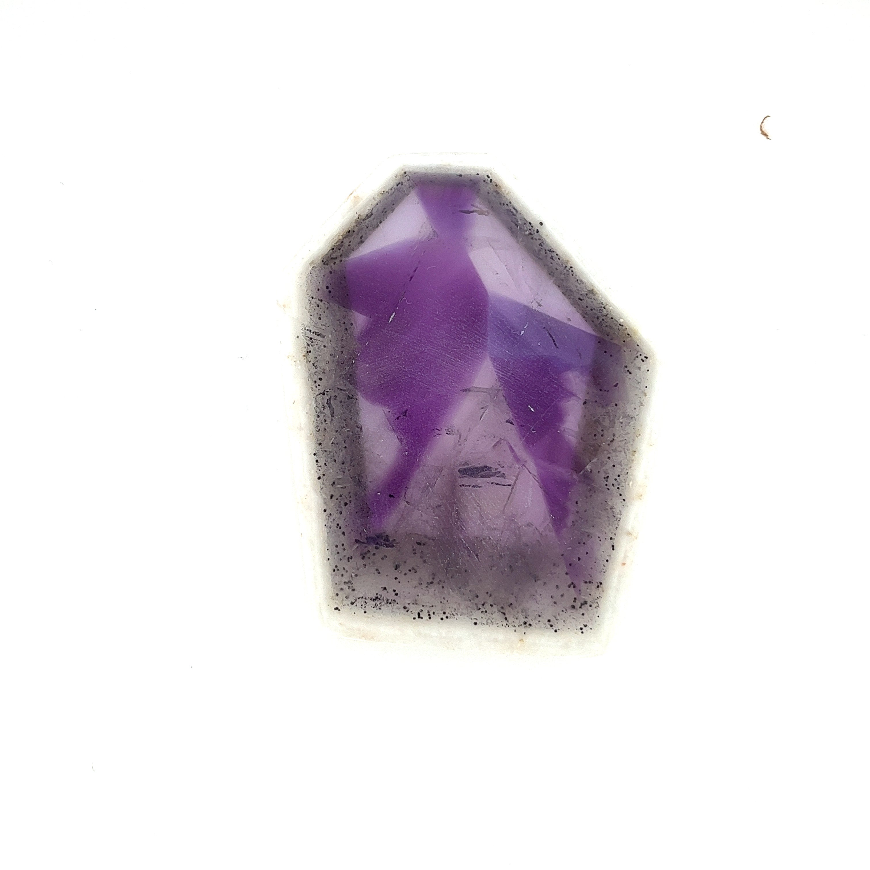 Trapiche Amethyst; Natural Untreated India Amethyst Slice, 22grams - Mark Oliver Gems