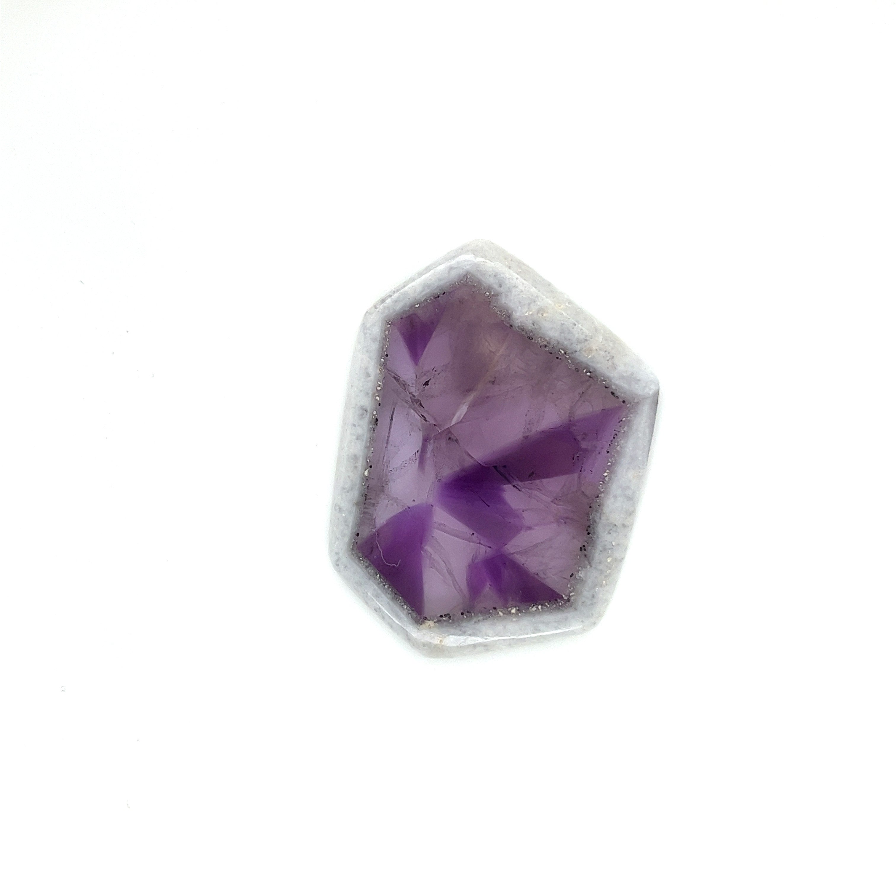 Trapiche Amethyst; Natural Untreated India Amethyst Slice, 15 grams - Mark Oliver Gems