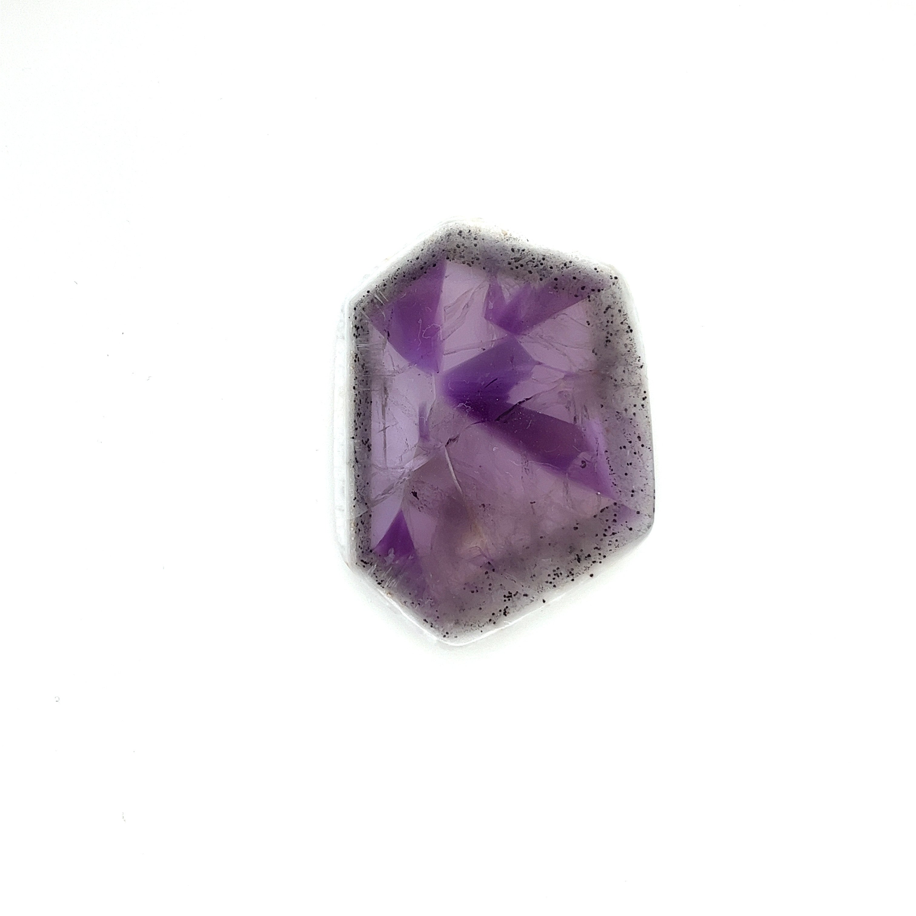 Trapiche Amethyst; Natural Untreated India Amethyst Slice, 15 grams - Mark Oliver Gems