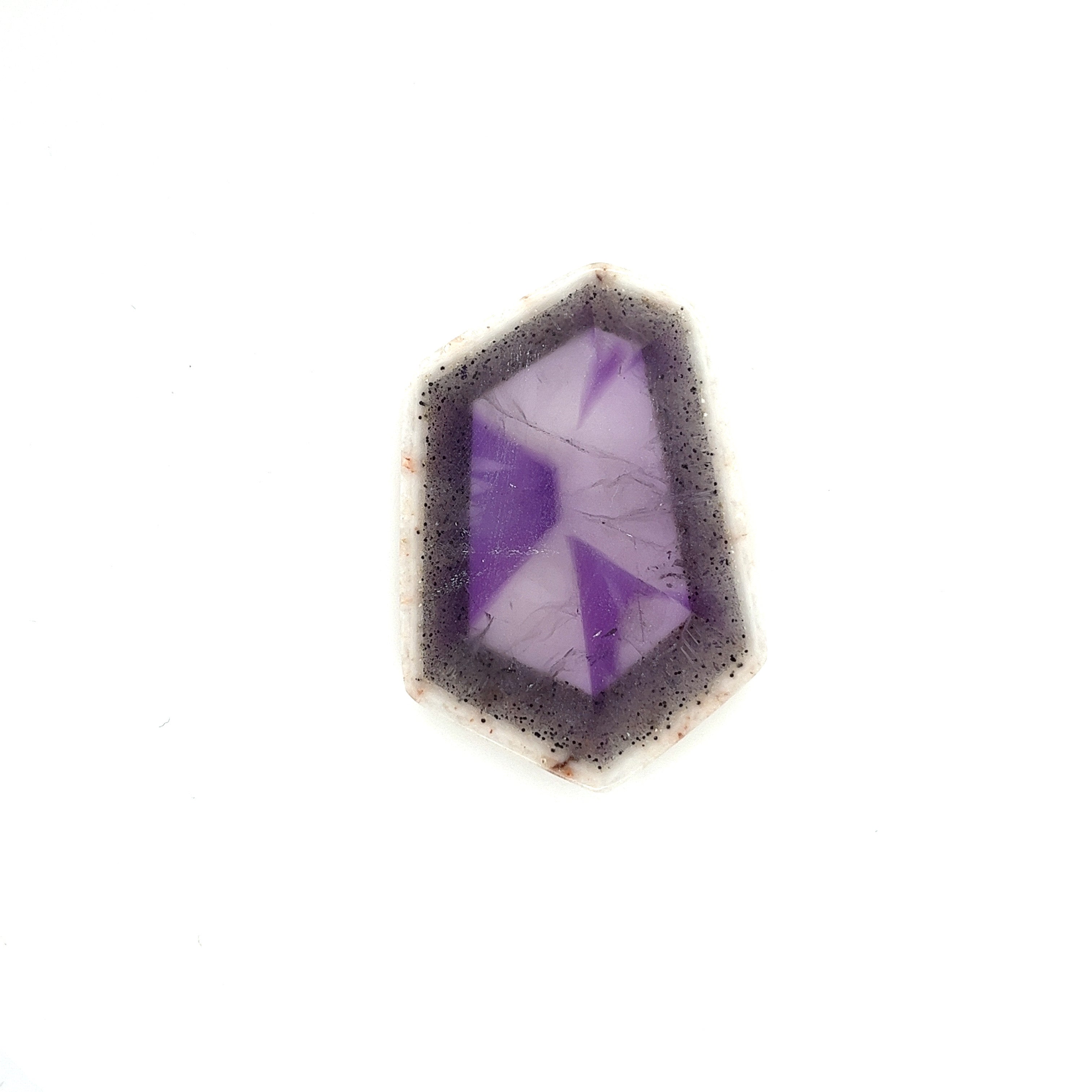 Trapiche Amethyst; Natural Untreated India Amethyst Slice, 14grams - Mark Oliver Gems