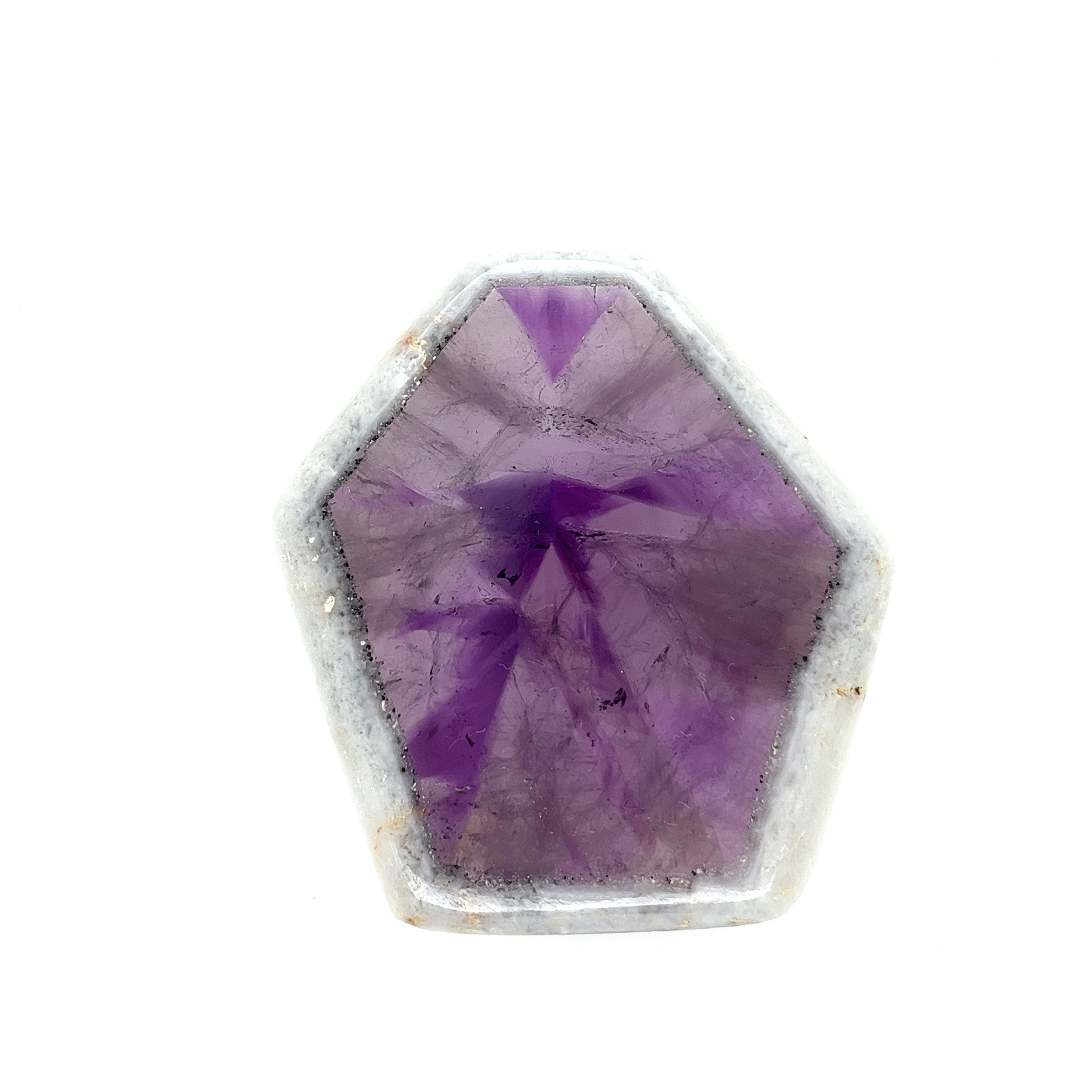 Trapiche Amethyst; Natural Untreated India Amethyst Slice, 31grams - Mark Oliver Gems
