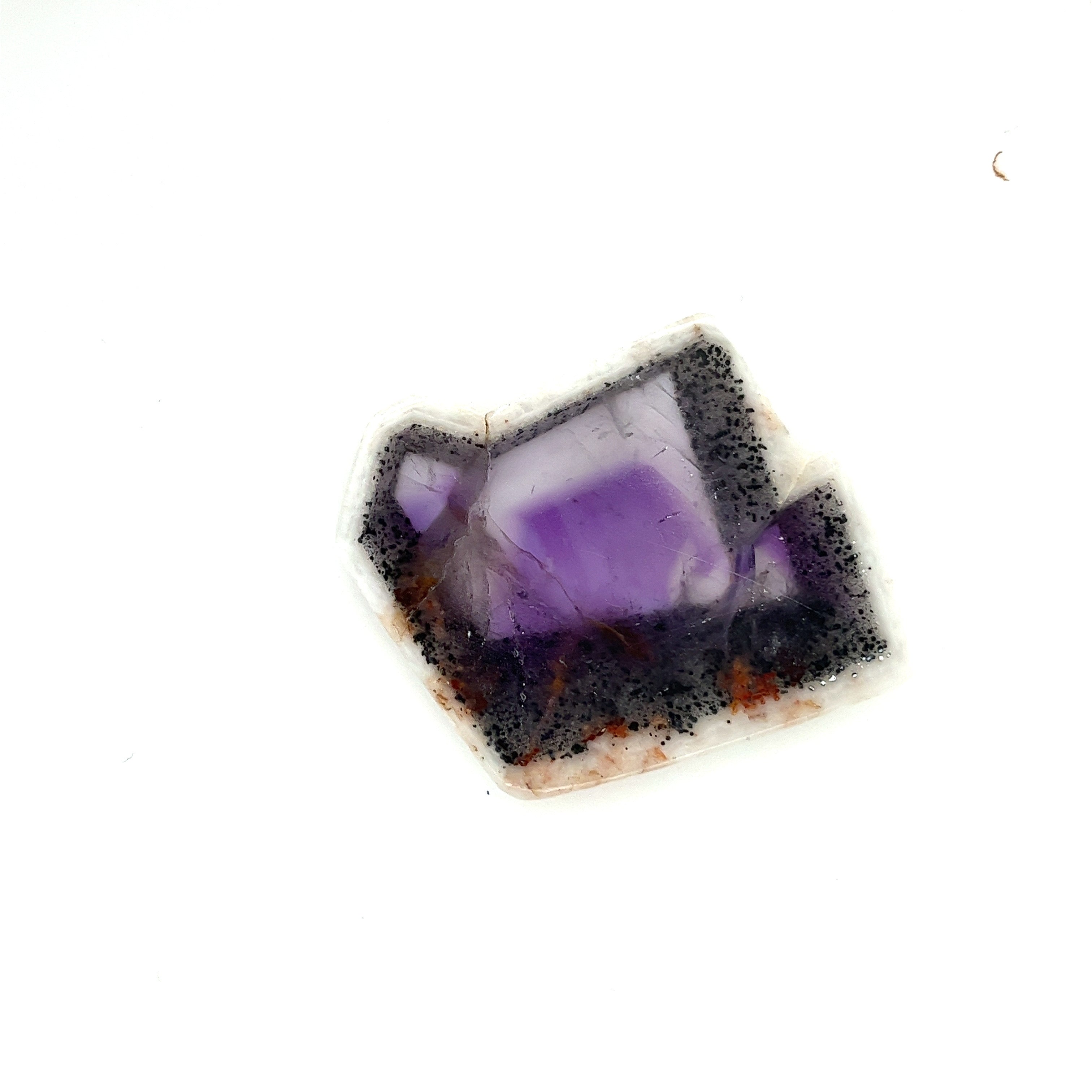 Trapiche Amethyst; Natural Untreated India Amethyst Slice, 16 grams - Mark Oliver Gems