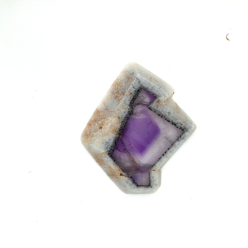 Trapiche Amethyst; Natural Untreated India Amethyst Slice, 16 grams