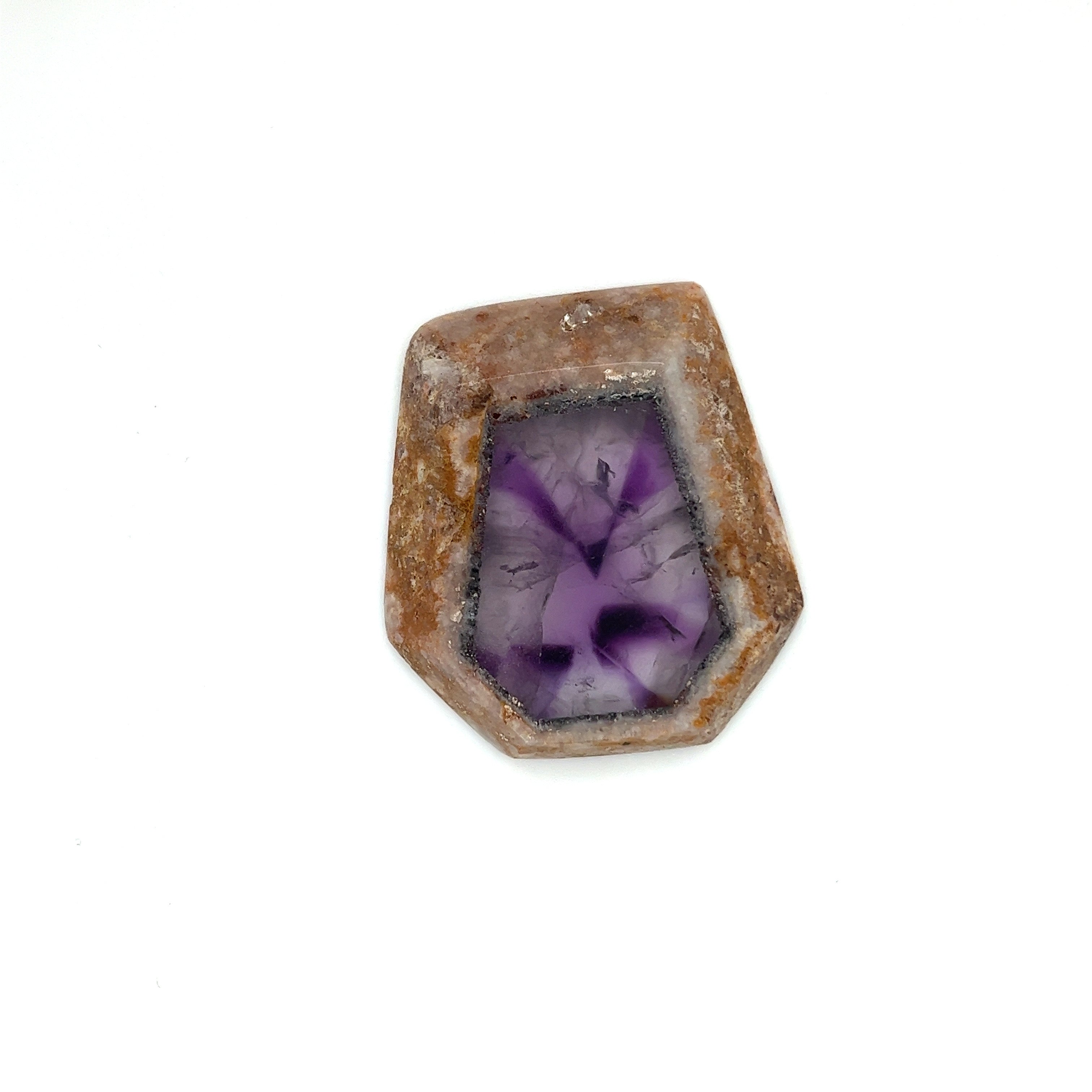 Trapiche Amethyst; Natural Untreated India Amethyst Slice, 17 grams - Mark Oliver Gems