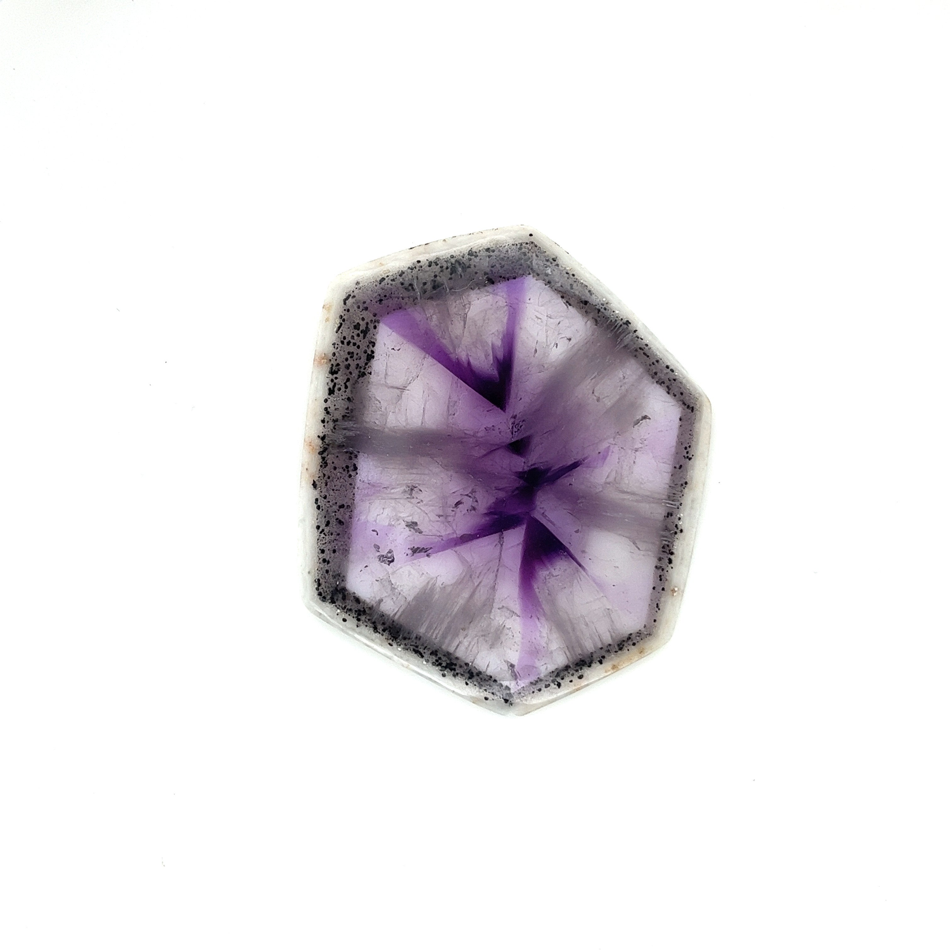 Trapiche Amethyst; Natural Untreated India Amethyst Slice, 15grams - Mark Oliver Gems