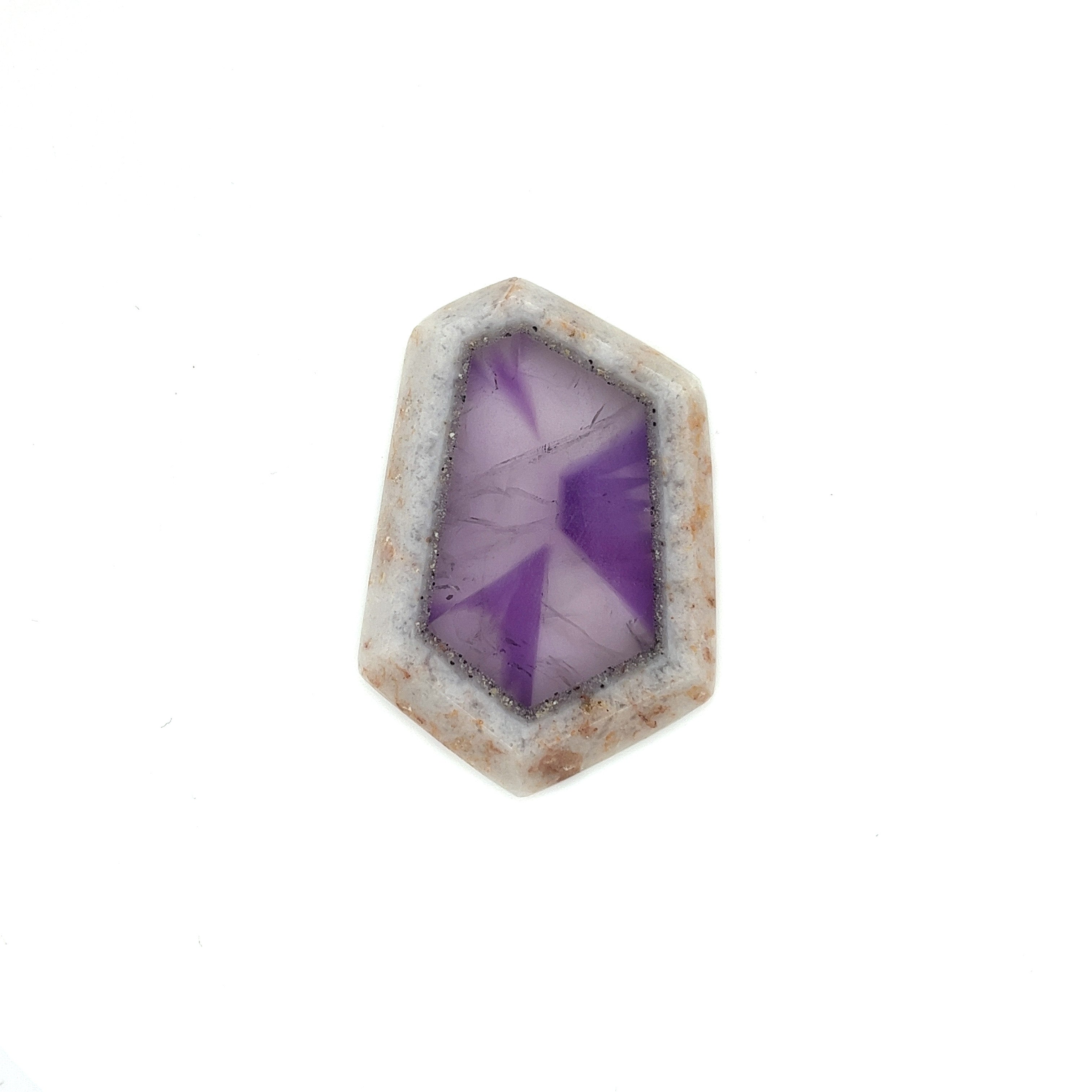 Trapiche Amethyst; Natural Untreated India Amethyst Slice, 14grams - Mark Oliver Gems