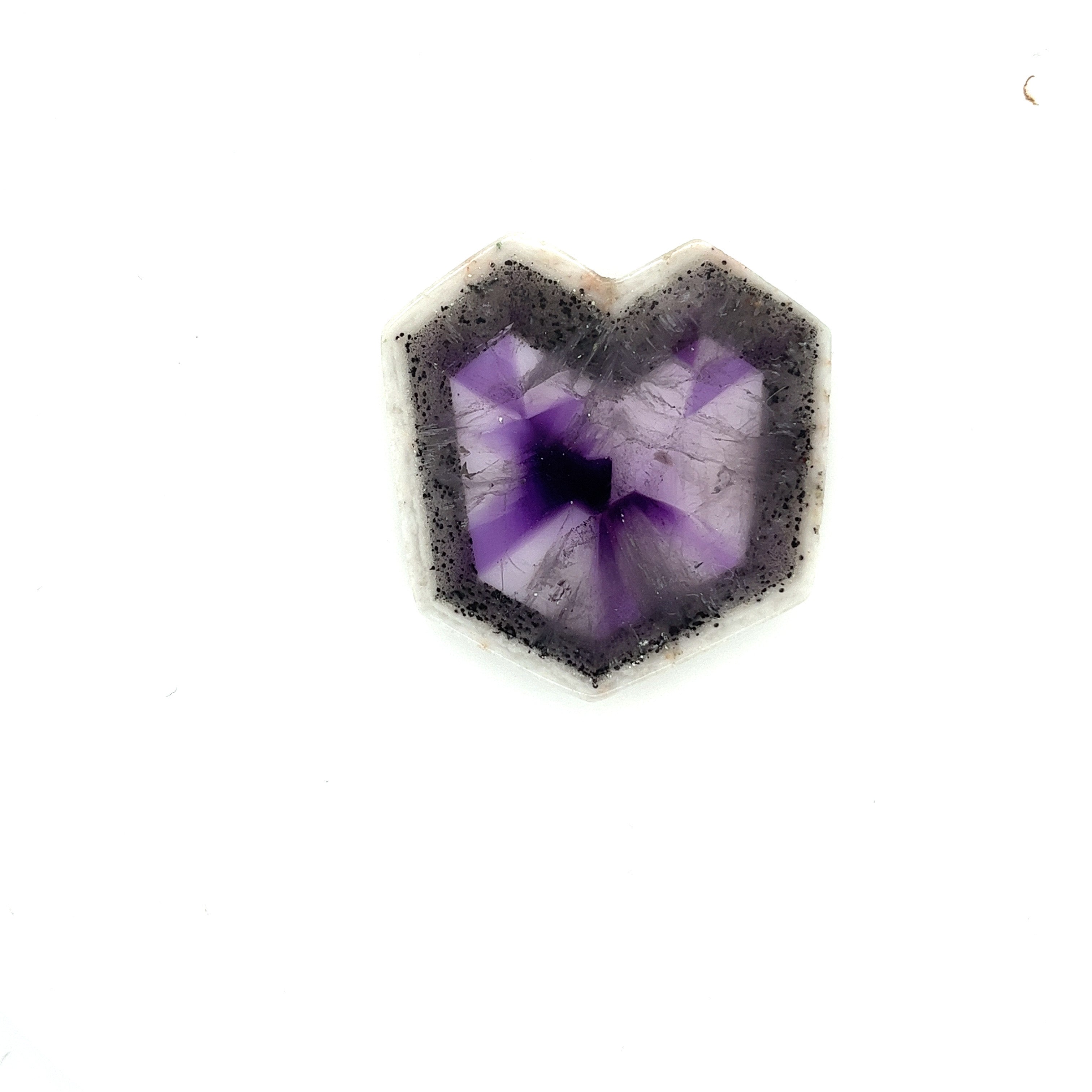 Trapiche Amethyst; Natural Untreated India Amethyst Slice, 16grams - Mark Oliver Gems
