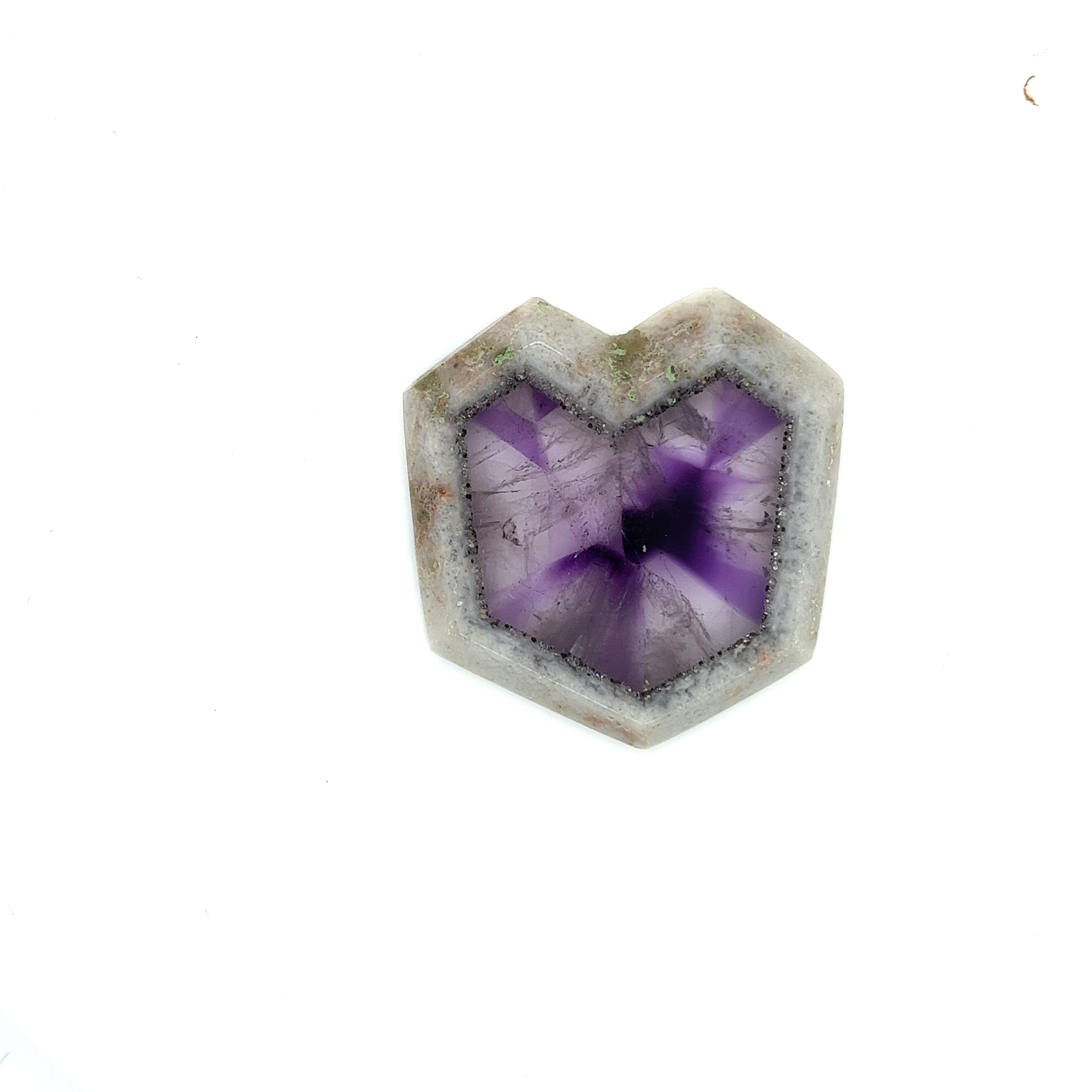 Trapiche Amethyst; Natural Untreated India Amethyst Slice, 16grams - Mark Oliver Gems