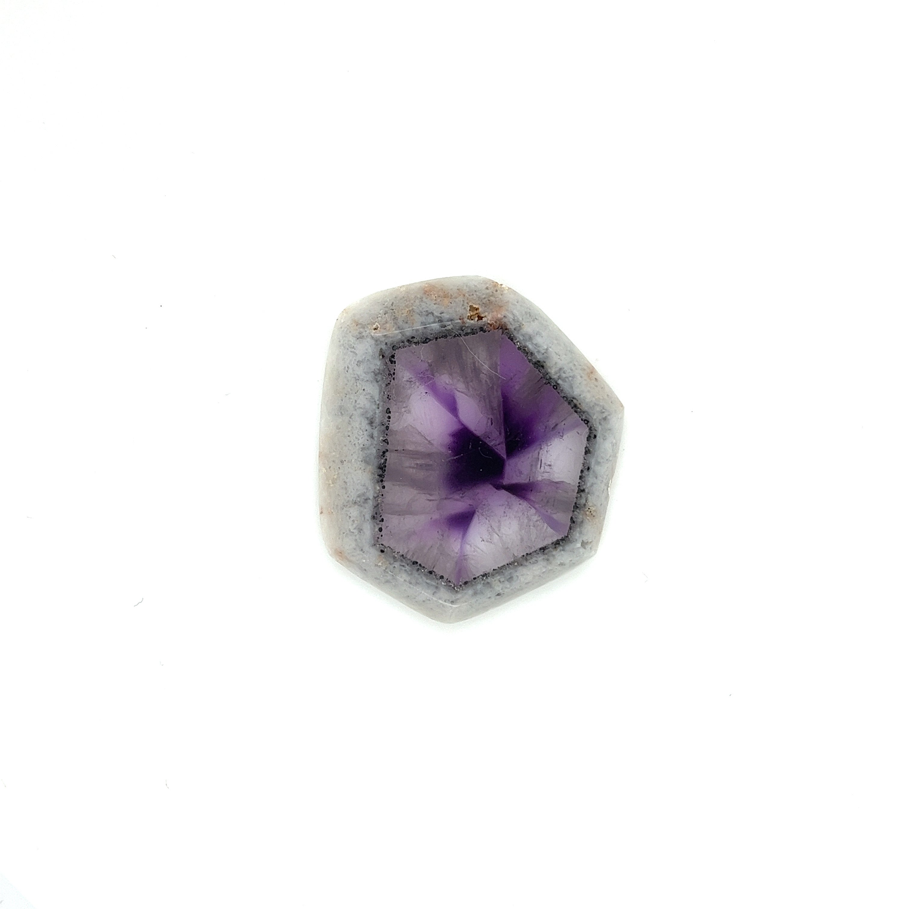 Trapiche Amethyst; Genuine Untreated India Amethyst Slice, 11 grams - Mark Oliver Gems