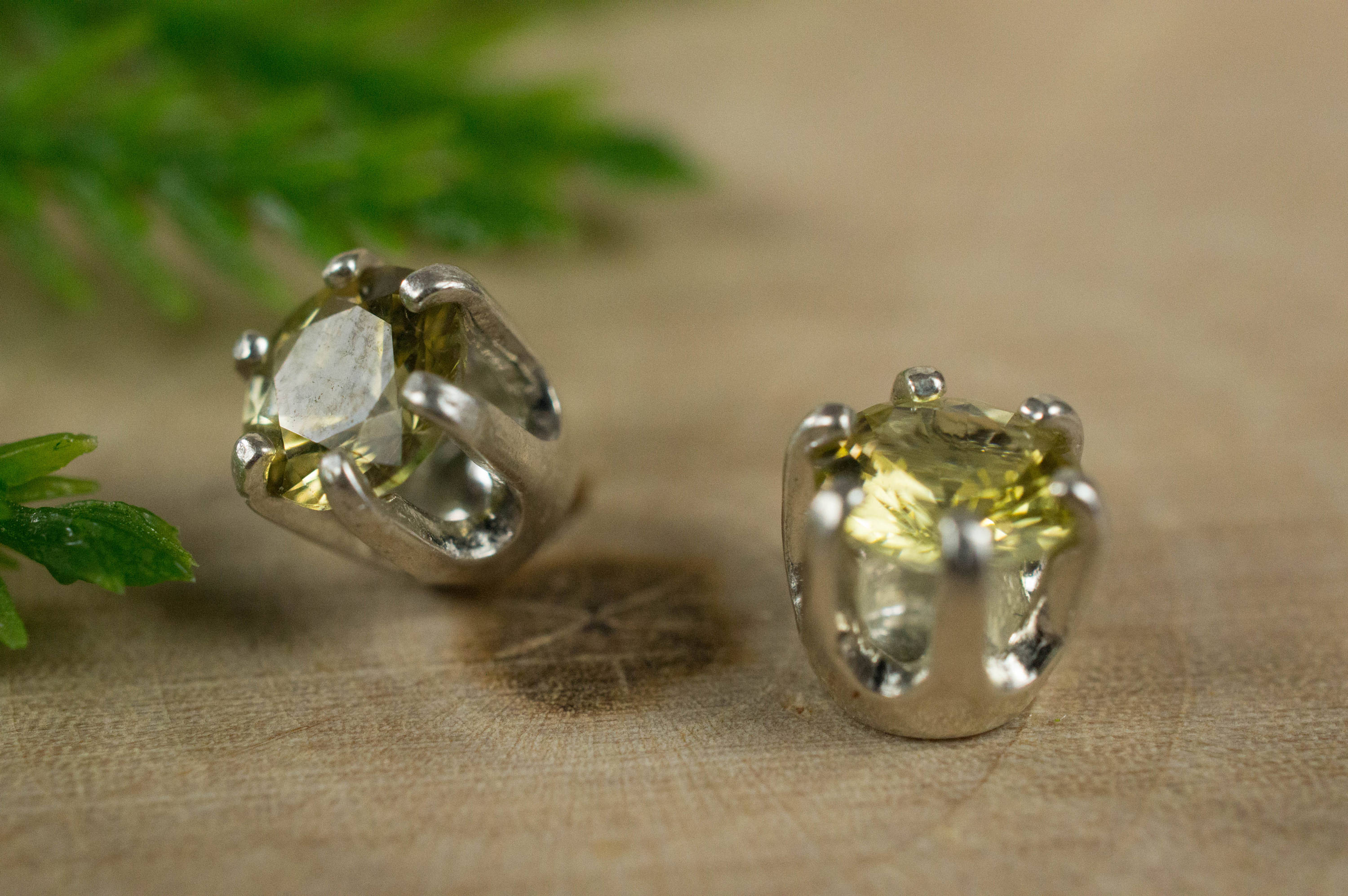 Yellow Tanzanite Sterling Silver Earrings; Genuine Unteated Tanzanite; Tanzanite Earrings - Mark Oliver Gems