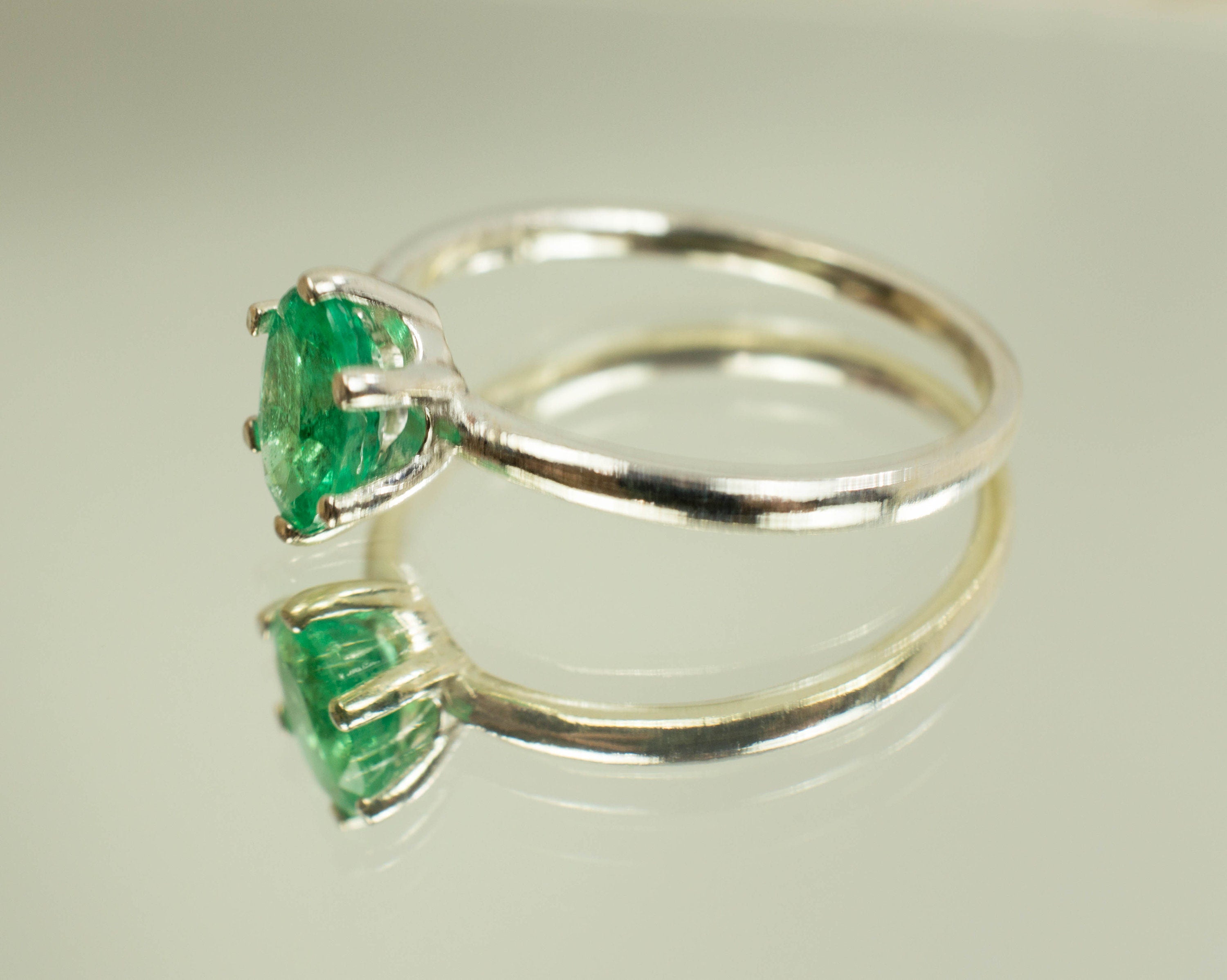 Emerald Ring; Genuine Colombia Emerald - Mark Oliver Gems