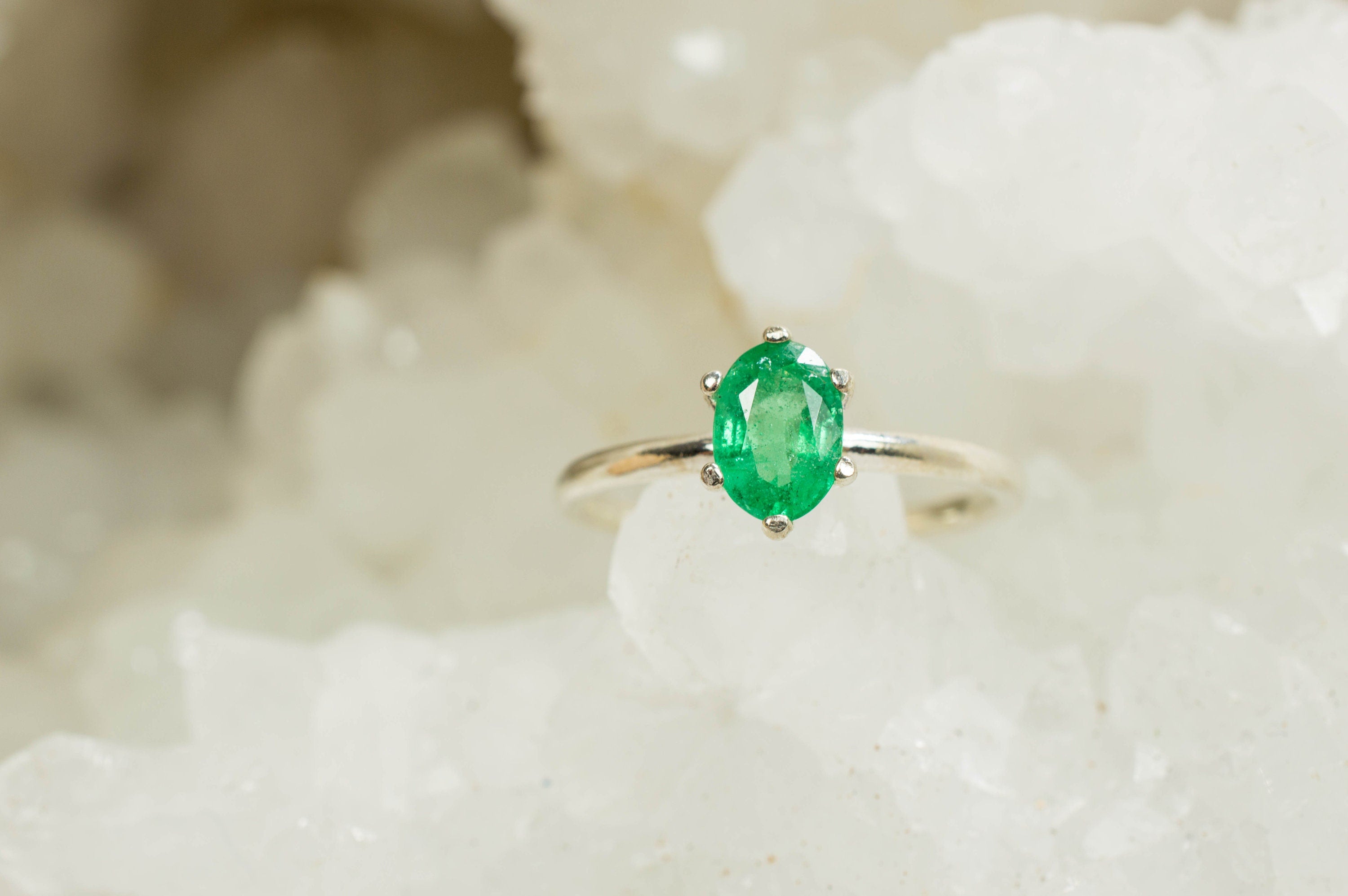 Emerald Ring; Genuine Colombia Emerald - Mark Oliver Gems